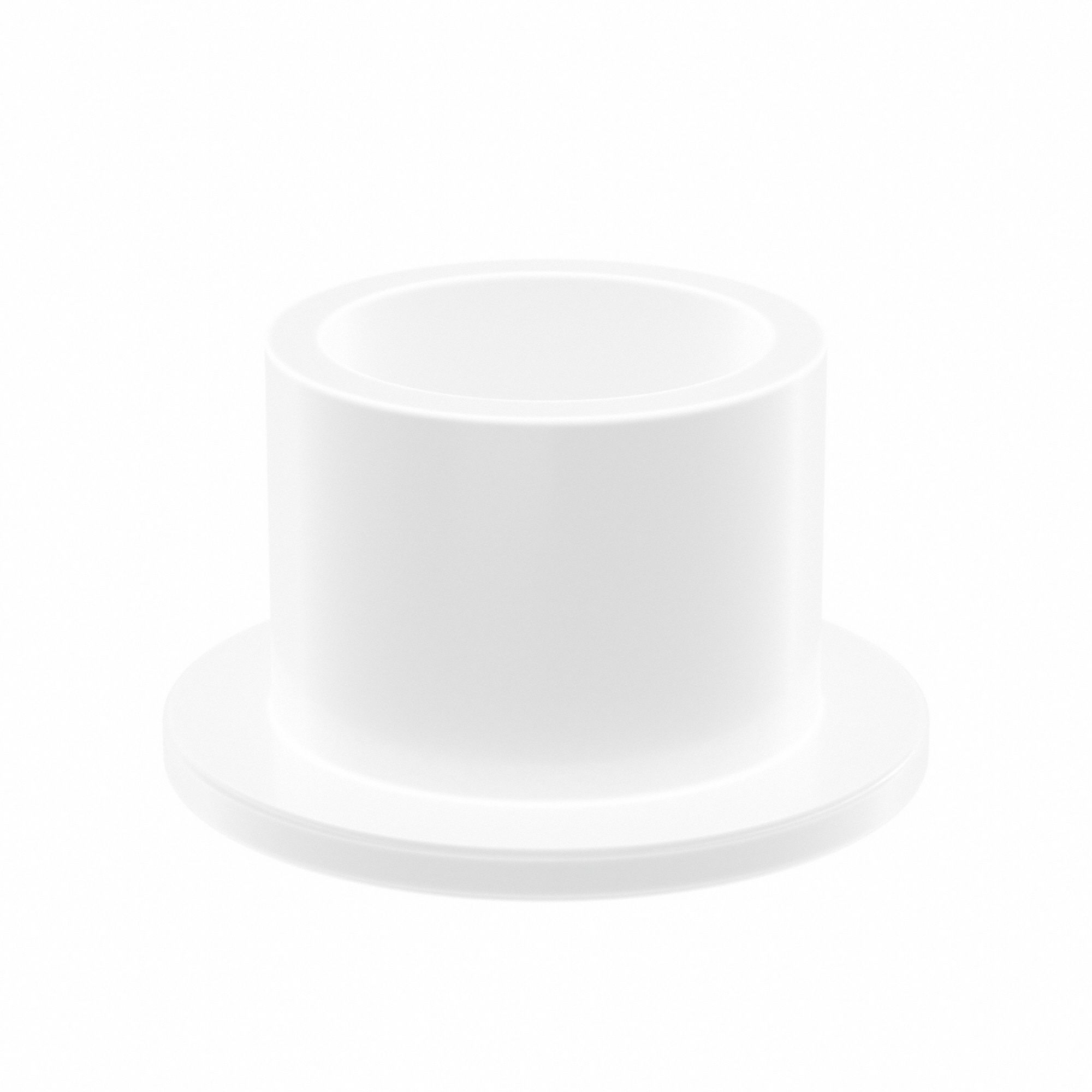 Flanged Sleeve Bearing: PTFE, 1/2 in Bore, 5/8 in OD, 1/2 in Overall Lg, White, 5 PK