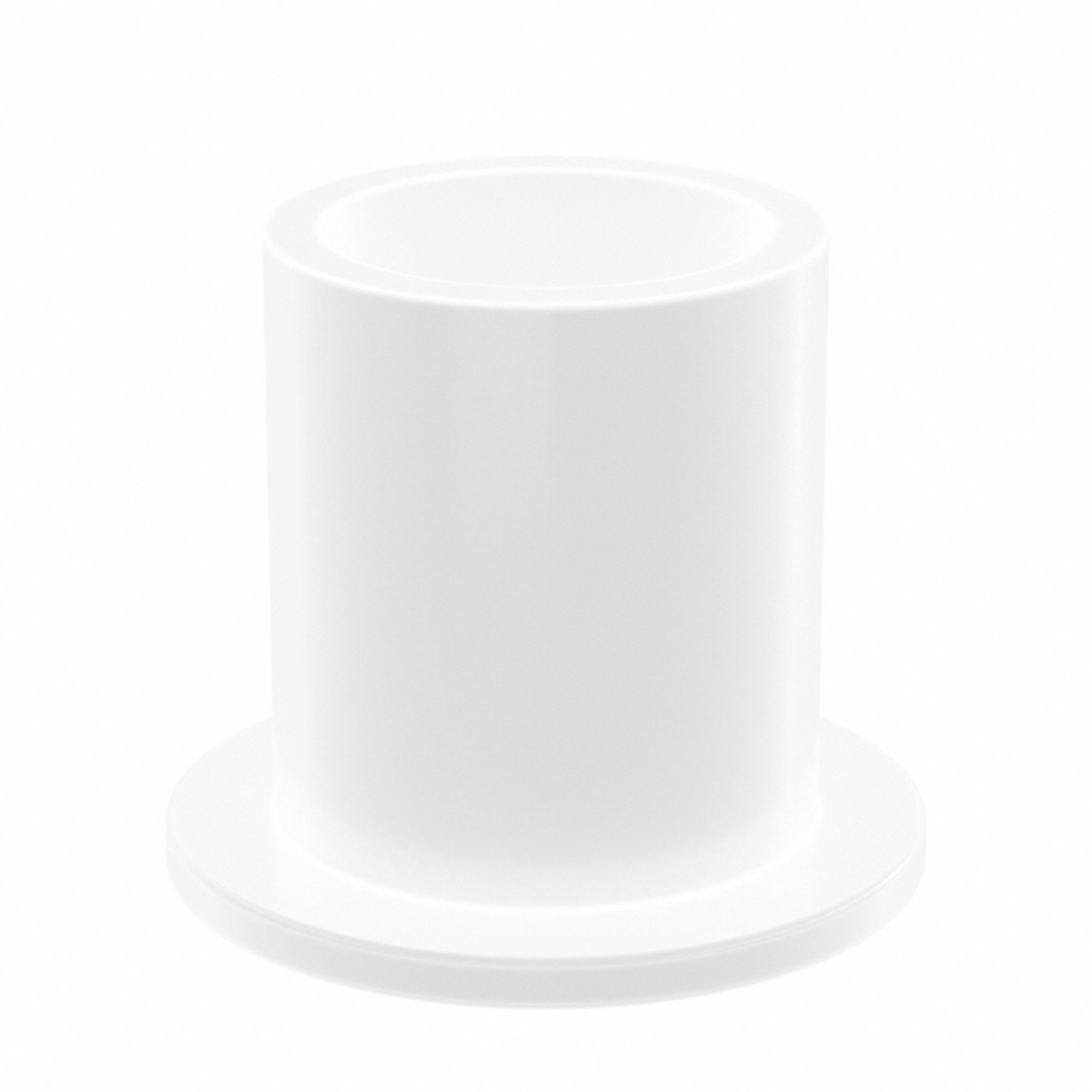 Flanged Sleeve Bearing: PTFE, 1/2 in Bore, 5/8 in OD, 3/4 in Overall Lg, White, 10 PK