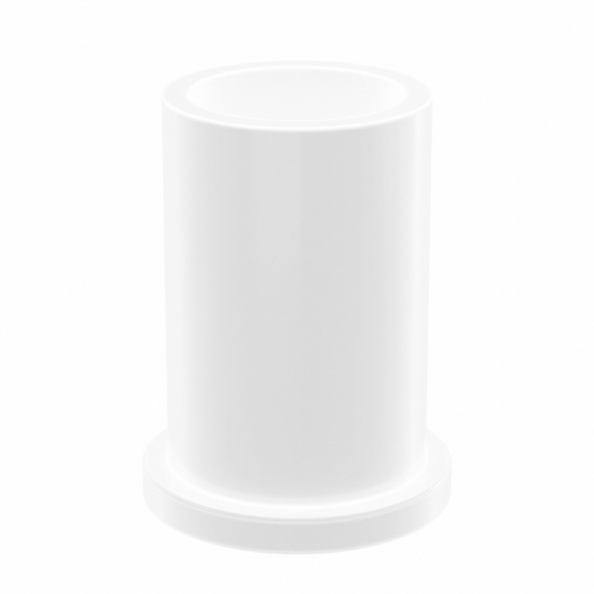 Flanged Sleeve Bearing: PTFE, 1/2 in Bore, 5/8 in OD, 1 in Overall Lg, White, 10 PK