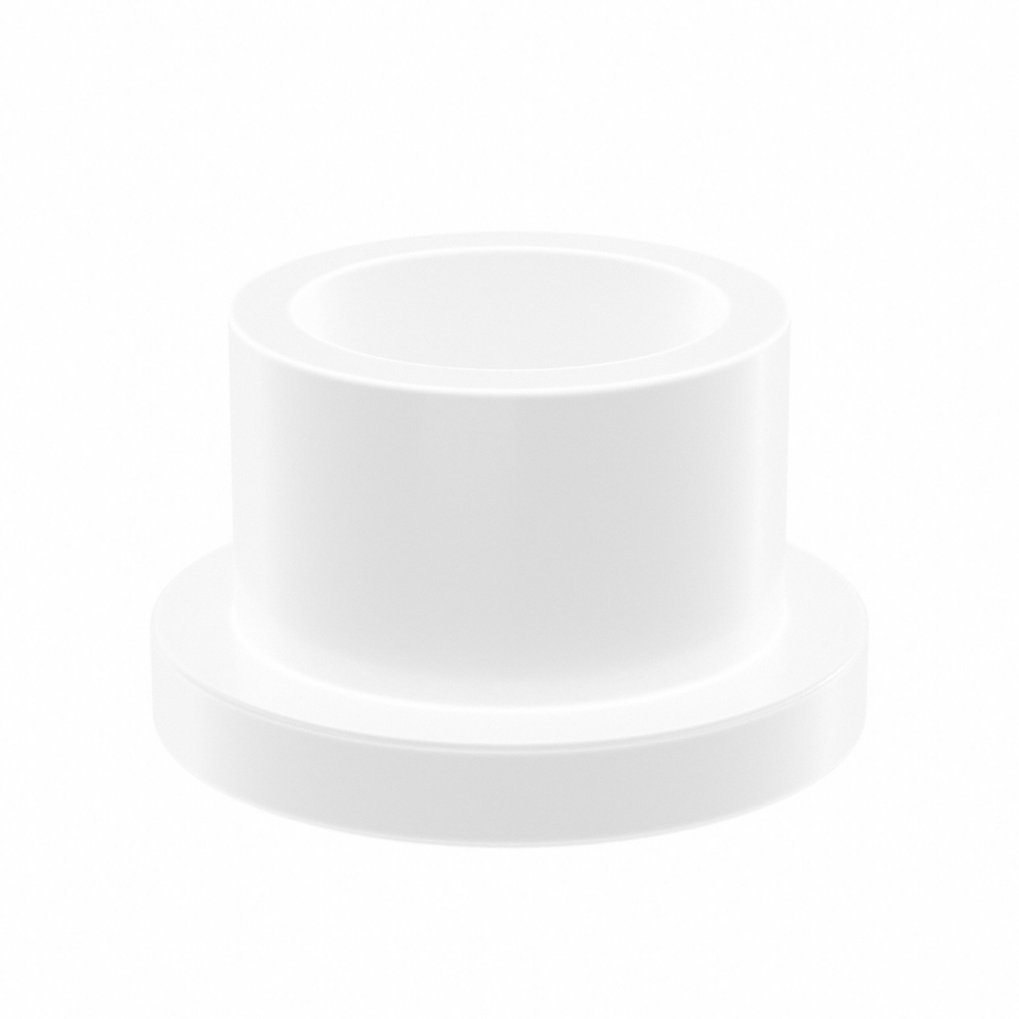 Flanged Sleeve Bearing: PTFE, 5/8 in Bore, 13/16 in OD, 5/8 in Overall Lg, White, 10 PK