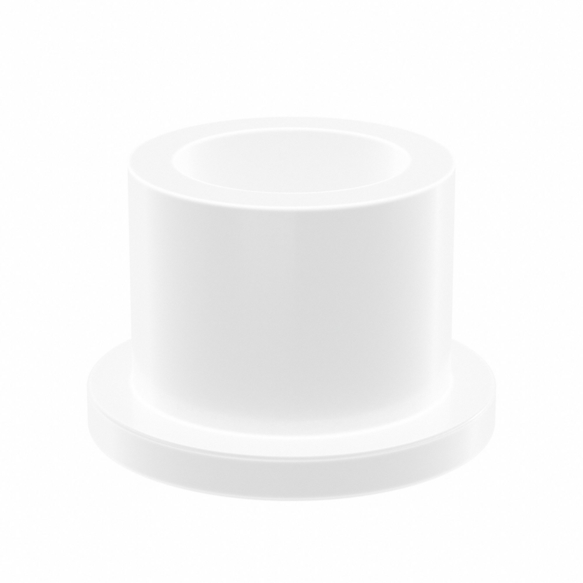 Flanged Sleeve Bearing: PTFE, 5/8 in Bore, 7/8 in OD, 3/4 in Overall Lg, White, 10 PK