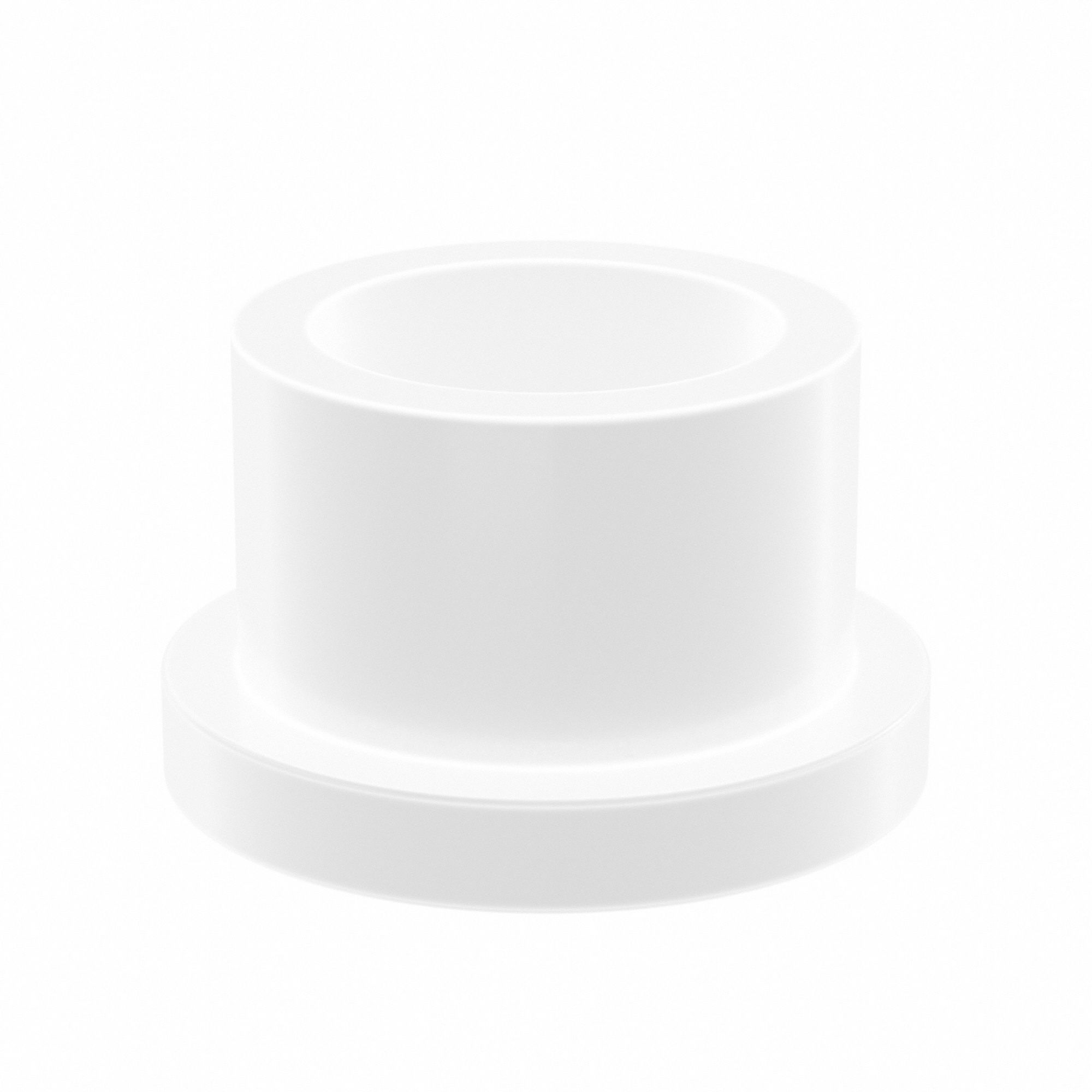 Flanged Sleeve Bearing: PTFE, 3/4 in Bore, 1 in OD, 3/4 in Overall Lg, White, 10 PK