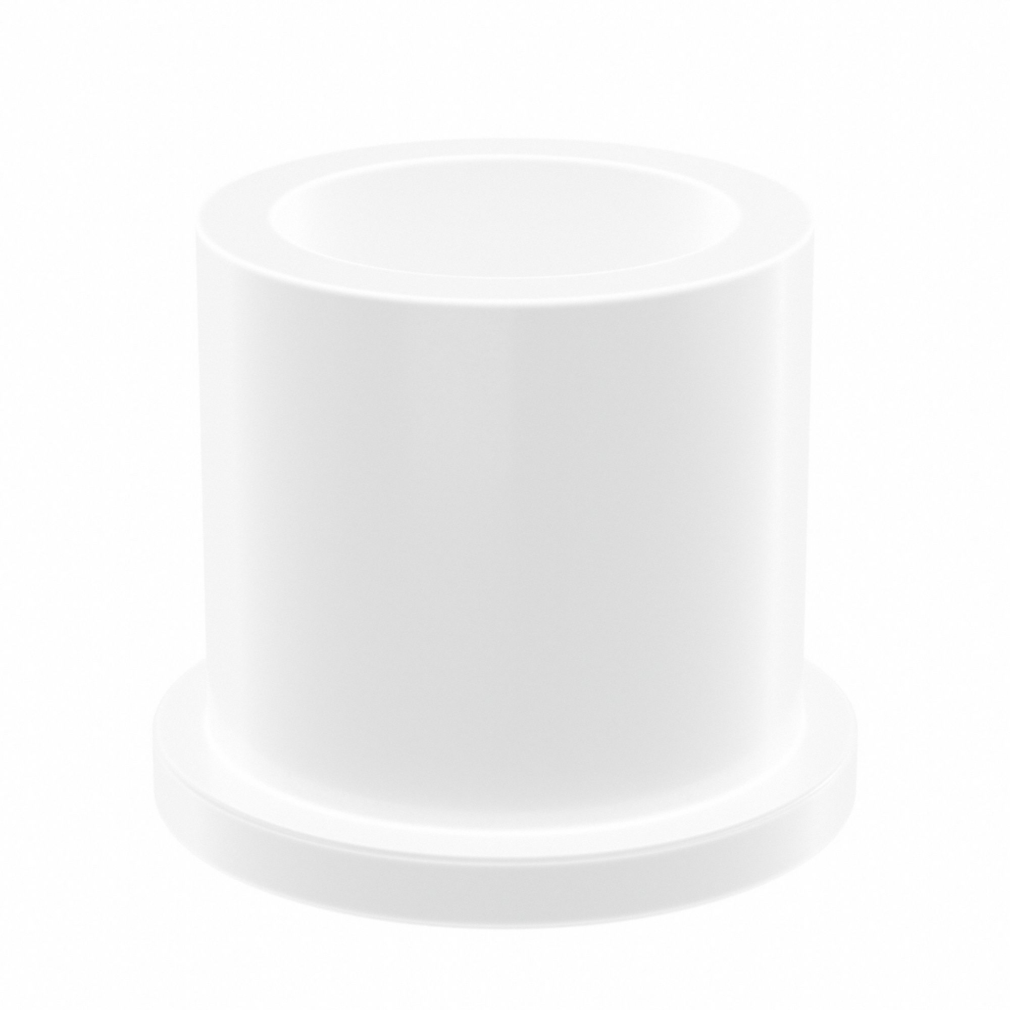 Flanged Sleeve Bearing: PTFE, 3/4 in Bore, 1 in OD, 1 in Overall Lg, White, 10 PK