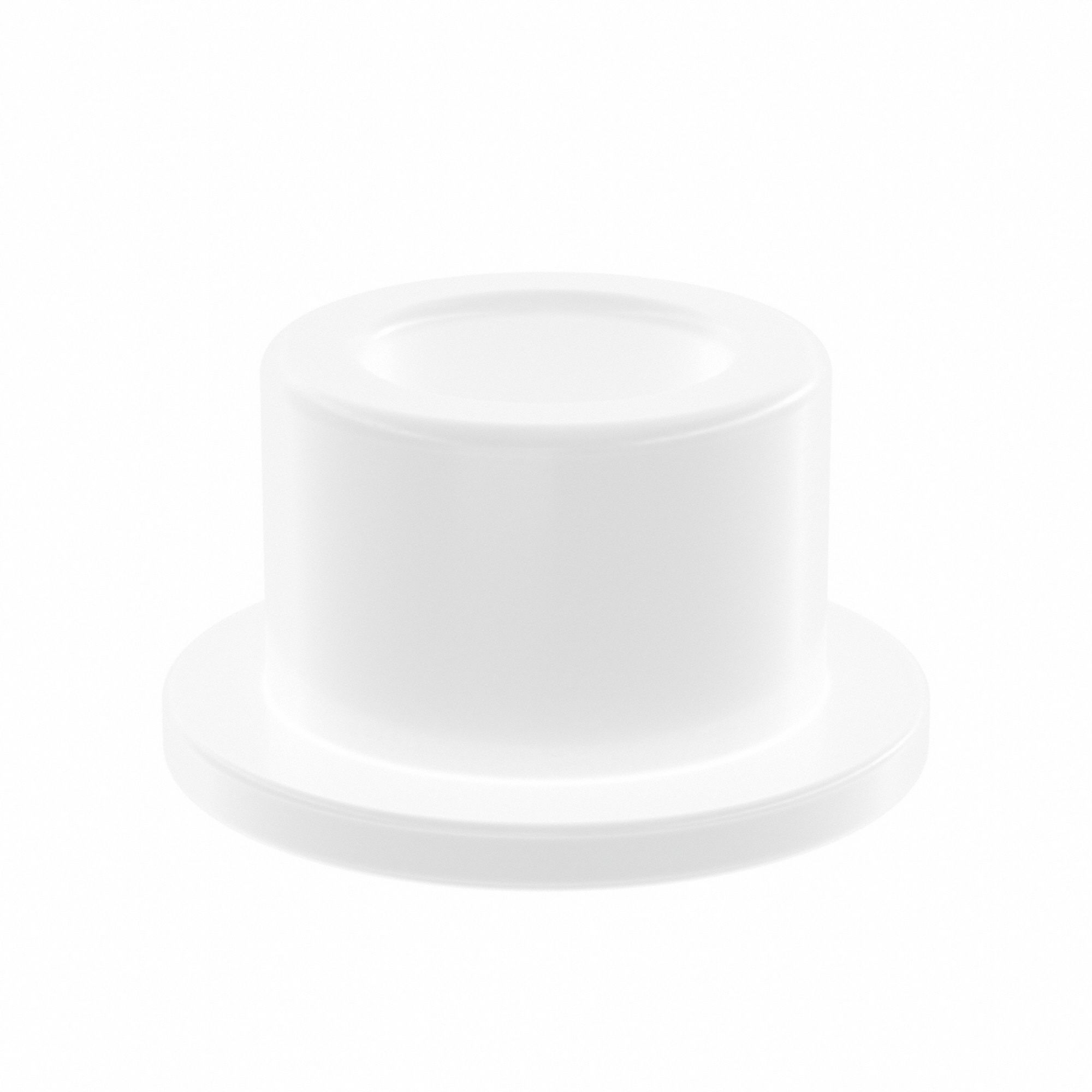 Flanged Sleeve Bearing: Acetal, 5/16 in Bore, 1/2 in OD, 3/8 in Overall Lg, White, 10 PK