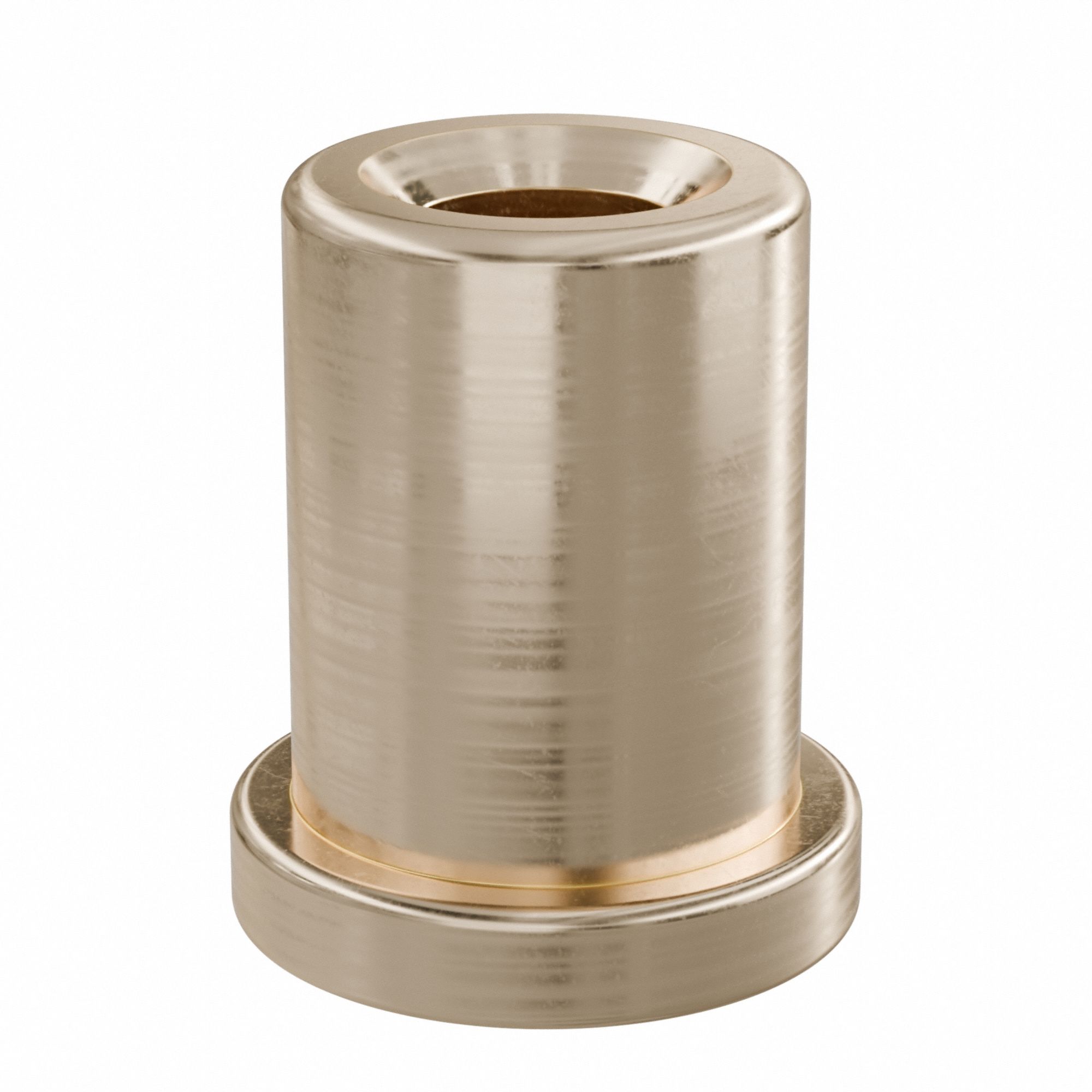 Flanged Sleeve Bearing: Bronze, SAE 841, 1/8 in Bore, 1/4 in OD, 3/8 in Lg, -35°F to 300°F, 10 PK