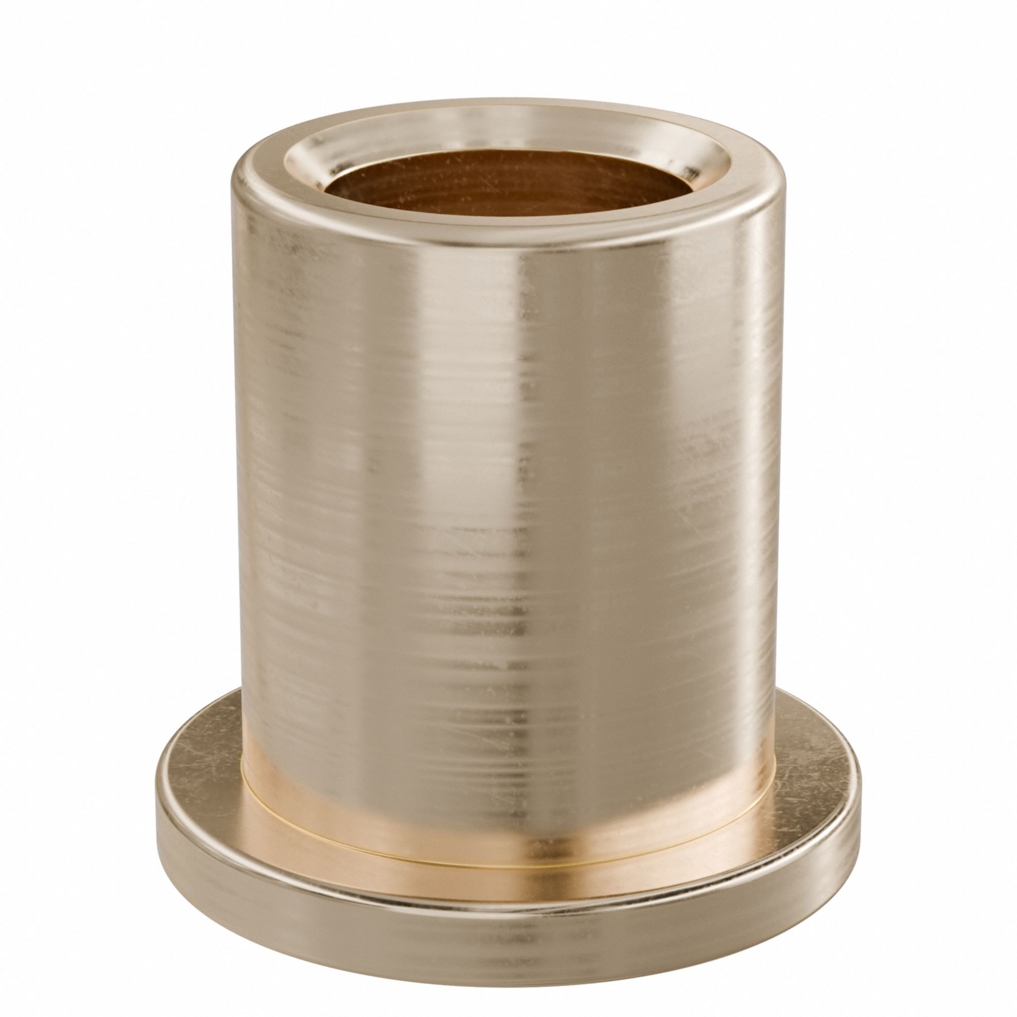 Flanged Sleeve Bearing: Bronze, SAE 841, 1/4 in Bore, 3/8 in OD, 1/2 in Lg, -35°F to 300°F, 10 PK