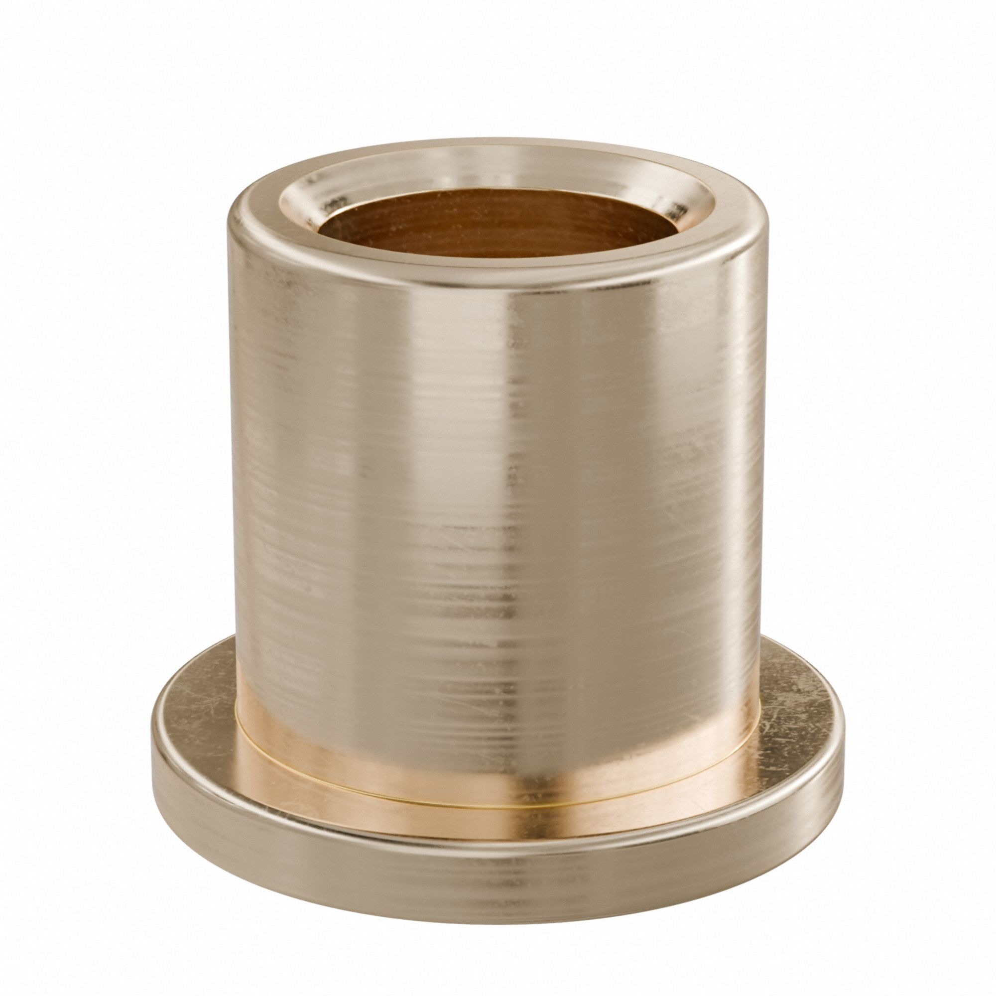 Flanged Sleeve Bearing: Bronze, SAE 841, 1/4 in Bore, 3/8 in OD, 7/16 in Lg, -35°F to 300°F, 10 PK