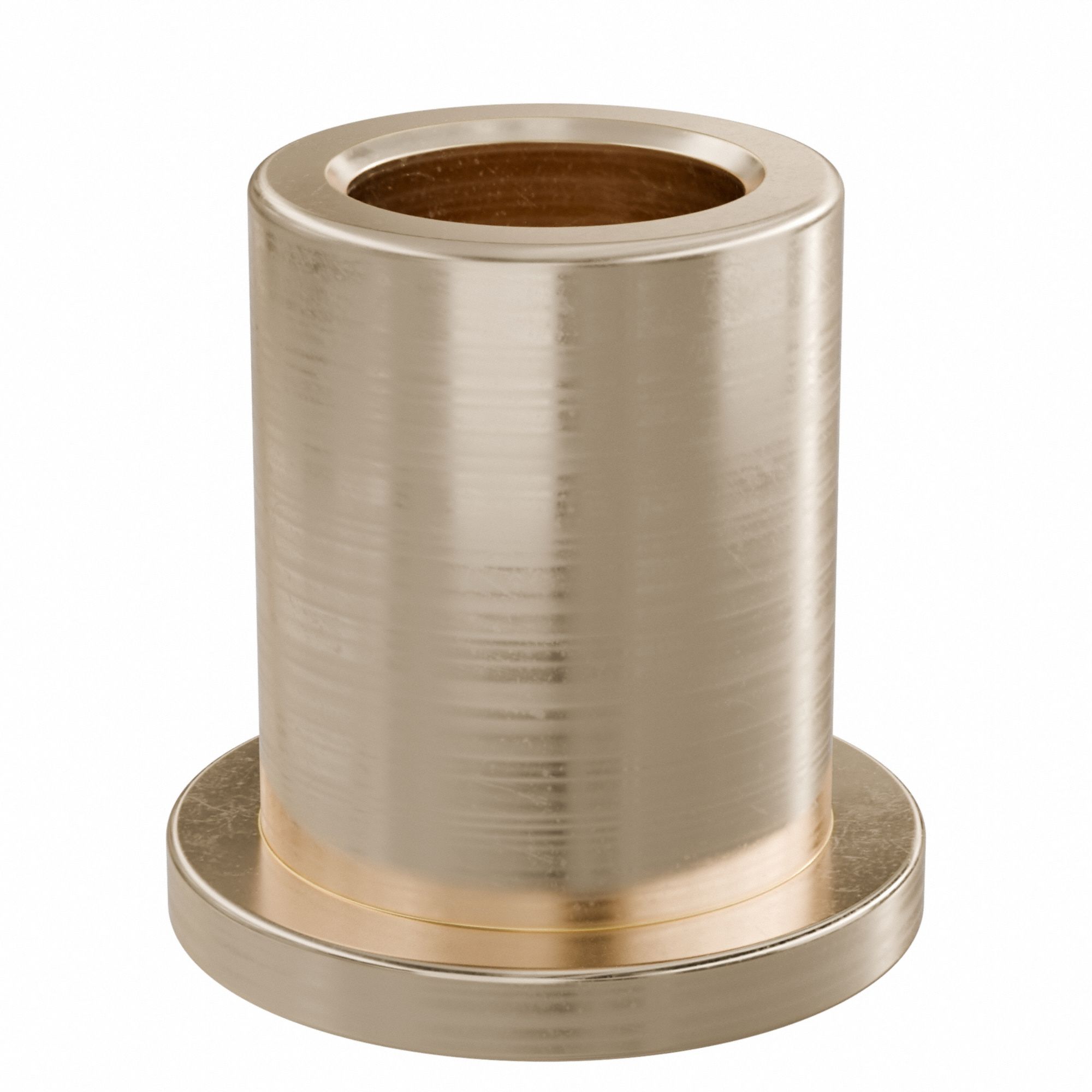 Flanged Sleeve Bearing: Bronze, SAE 841, 8 mm Bore, 12 mm OD, 16 mm Lg, -35°F to 300°F, 10 PK