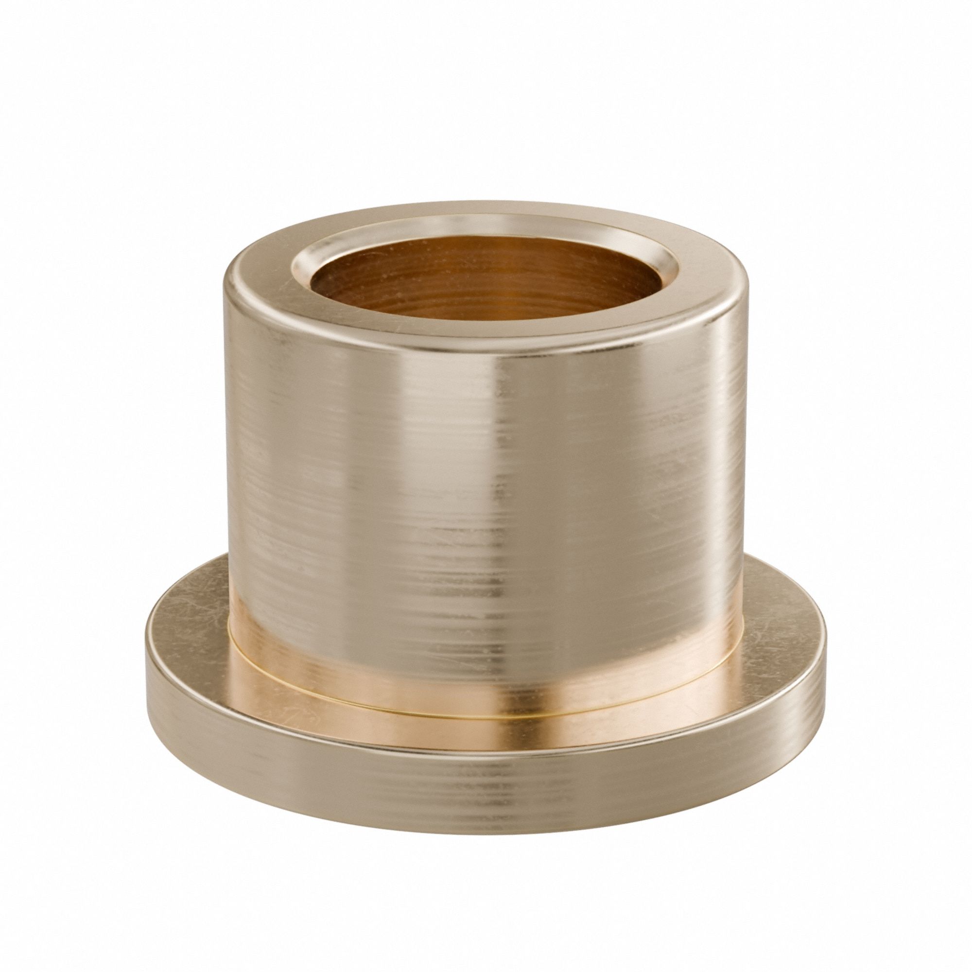 Flanged Sleeve Bearing: Bronze, SAE 841, 12 mm Bore, 18 mm OD, 16 mm Lg, -35°F to 300°F, 5 PK