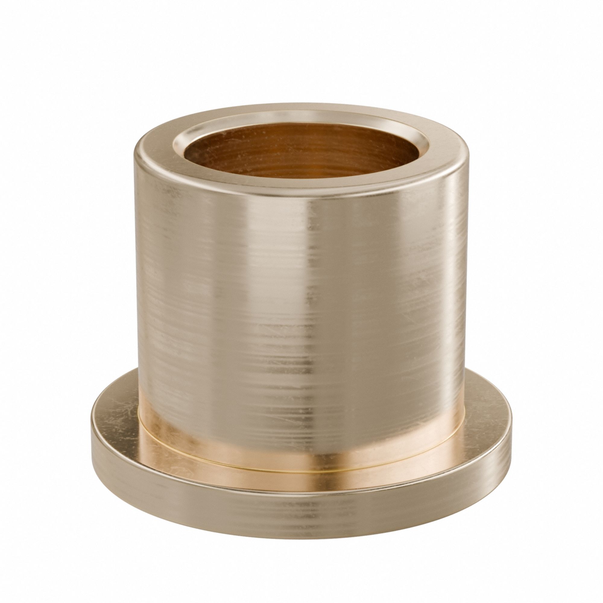 Flanged Sleeve Bearing: Bronze, SAE 841, 14 mm Bore, 20 mm OD, 20 mm Lg, -35°F to 300°F, 10 PK