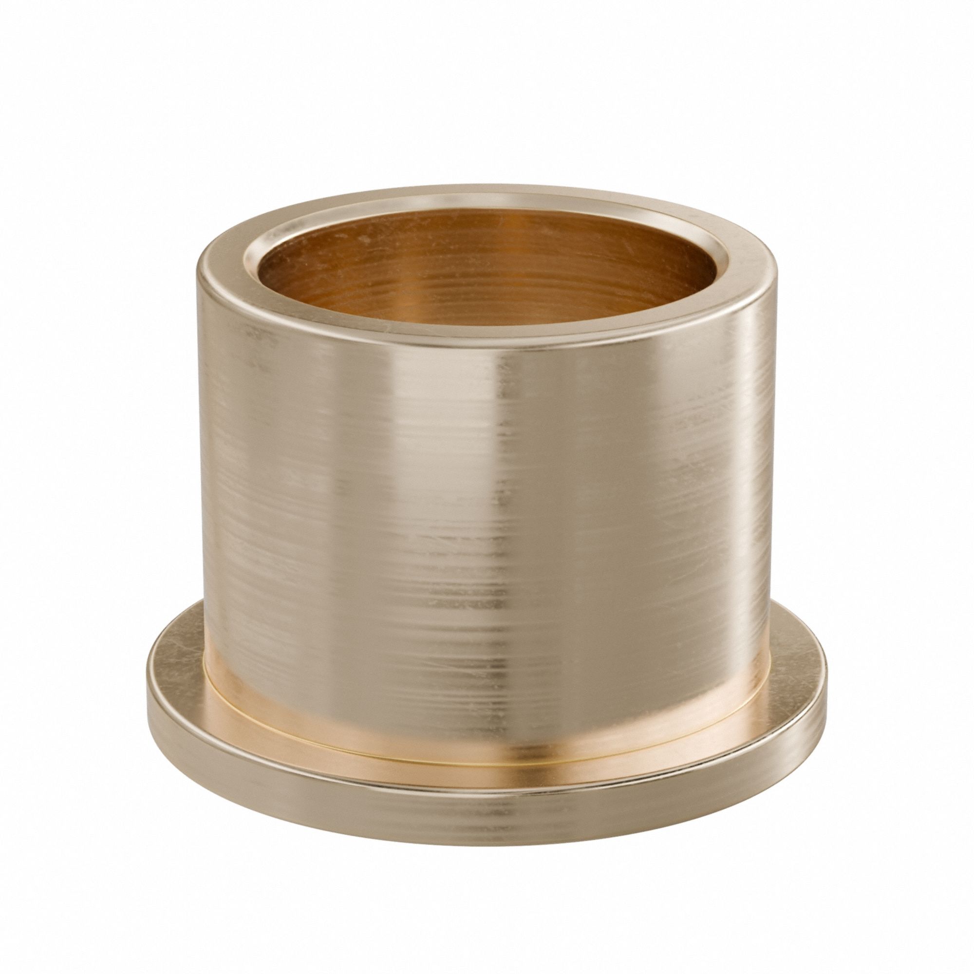 Flanged Sleeve Bearing: Bronze, SAE 841, 15 mm Bore, 19 mm OD, 16 mm Lg, -35°F to 300°F, 10 PK