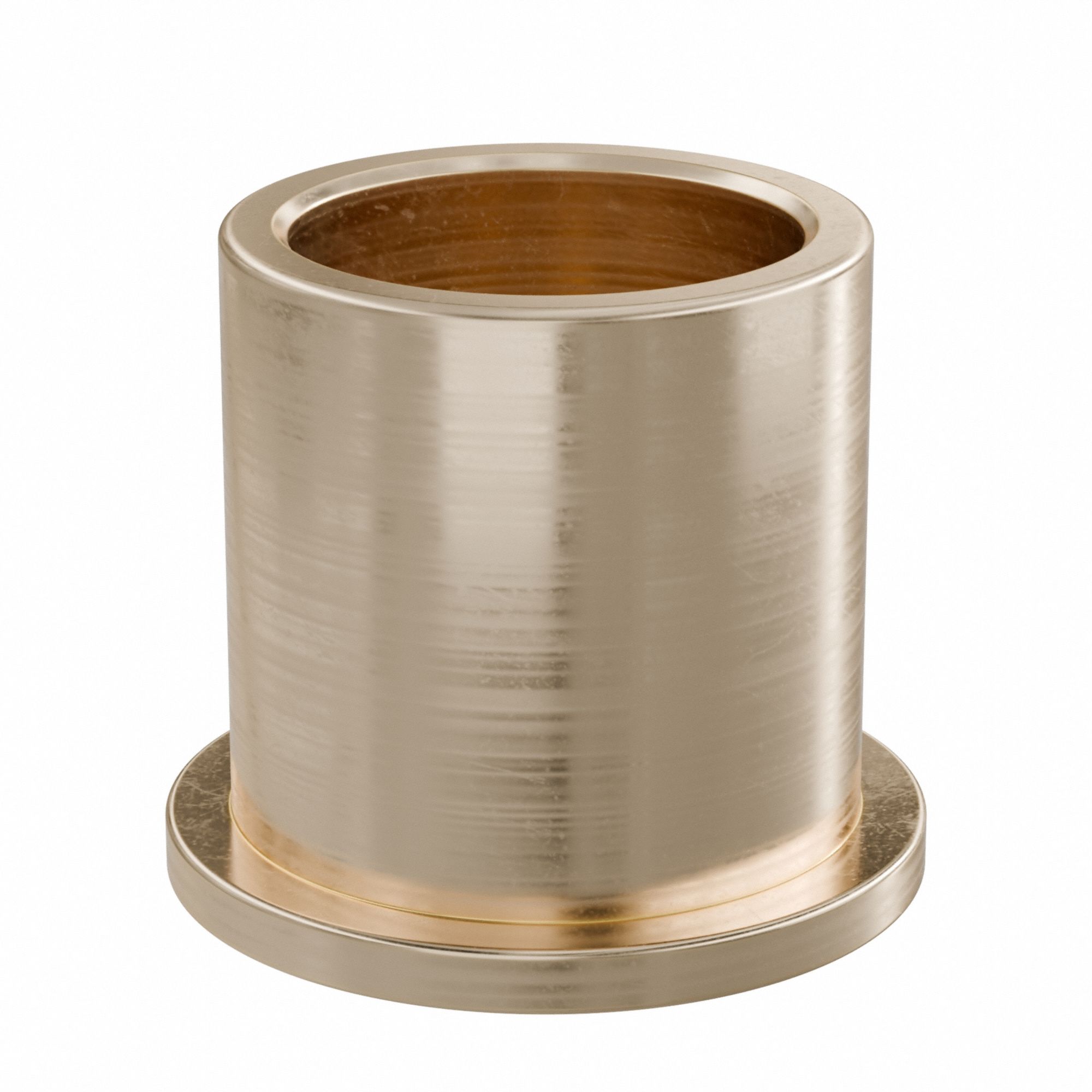 Flanged Sleeve Bearing: Bronze, SAE 841, 15 mm Bore, 19 mm OD, 20 mm Lg, -35°F to 300°F, 10 PK