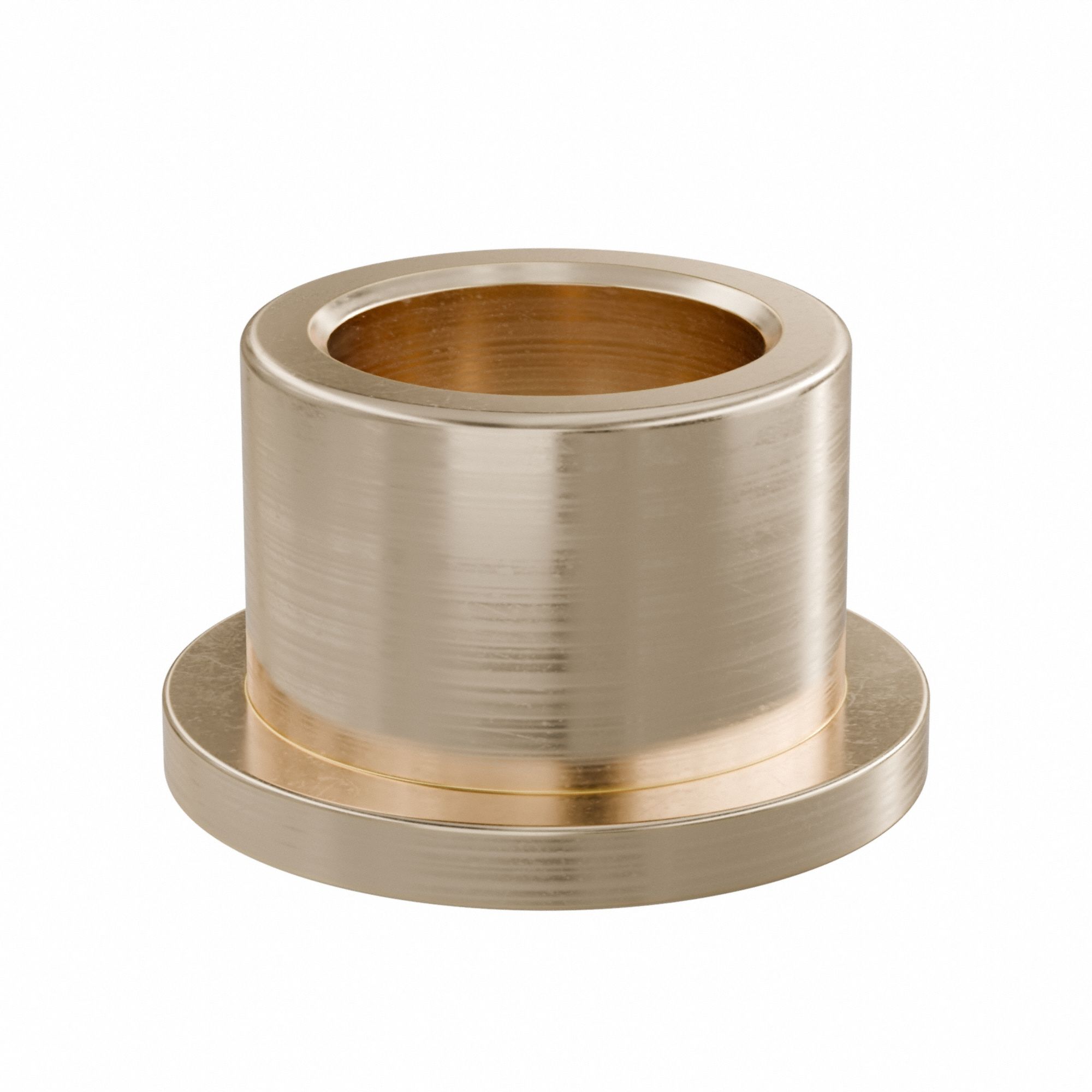 Flanged Sleeve Bearing: Bronze, SAE 841, 15 mm Bore, 21 mm OD, 16 mm Lg, -35°F to 300°F, 10 PK