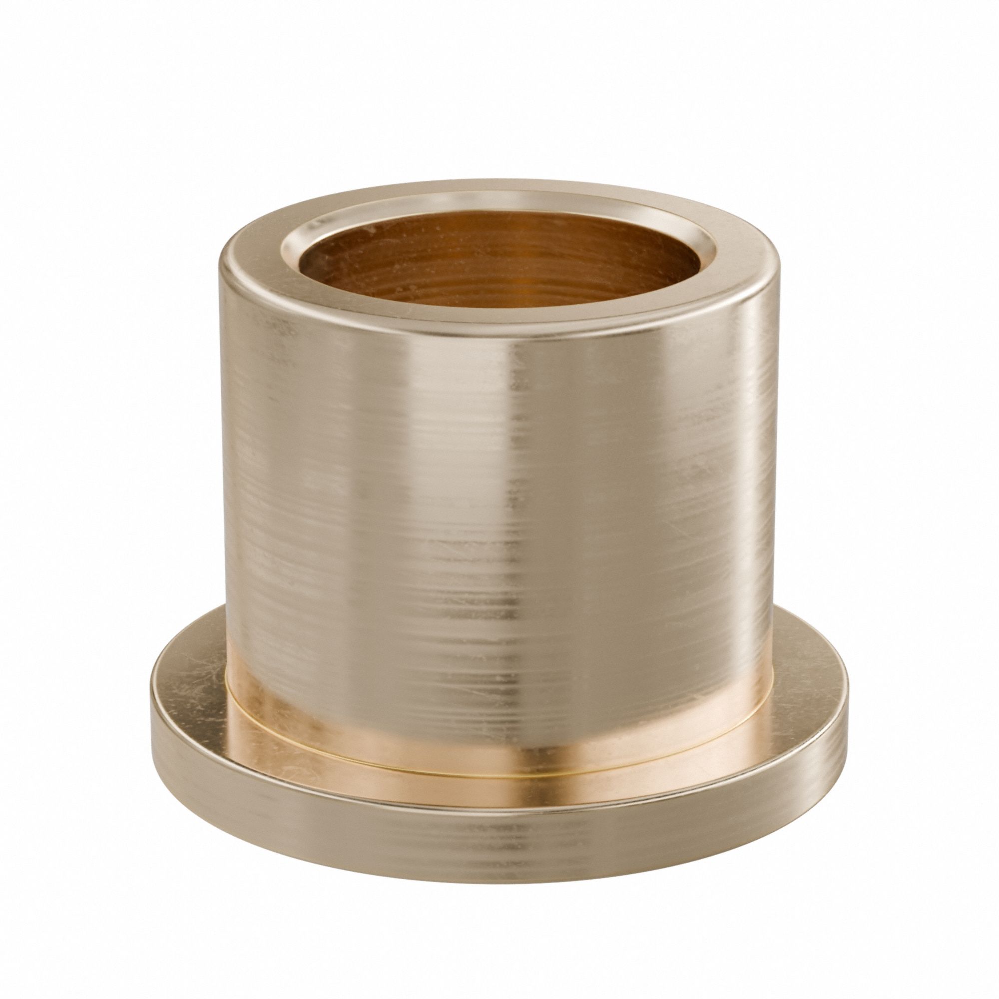 Flanged Sleeve Bearing: Bronze, SAE 841, 15 mm Bore, 21 mm OD, 20 mm Lg, -35°F to 300°F, 10 PK