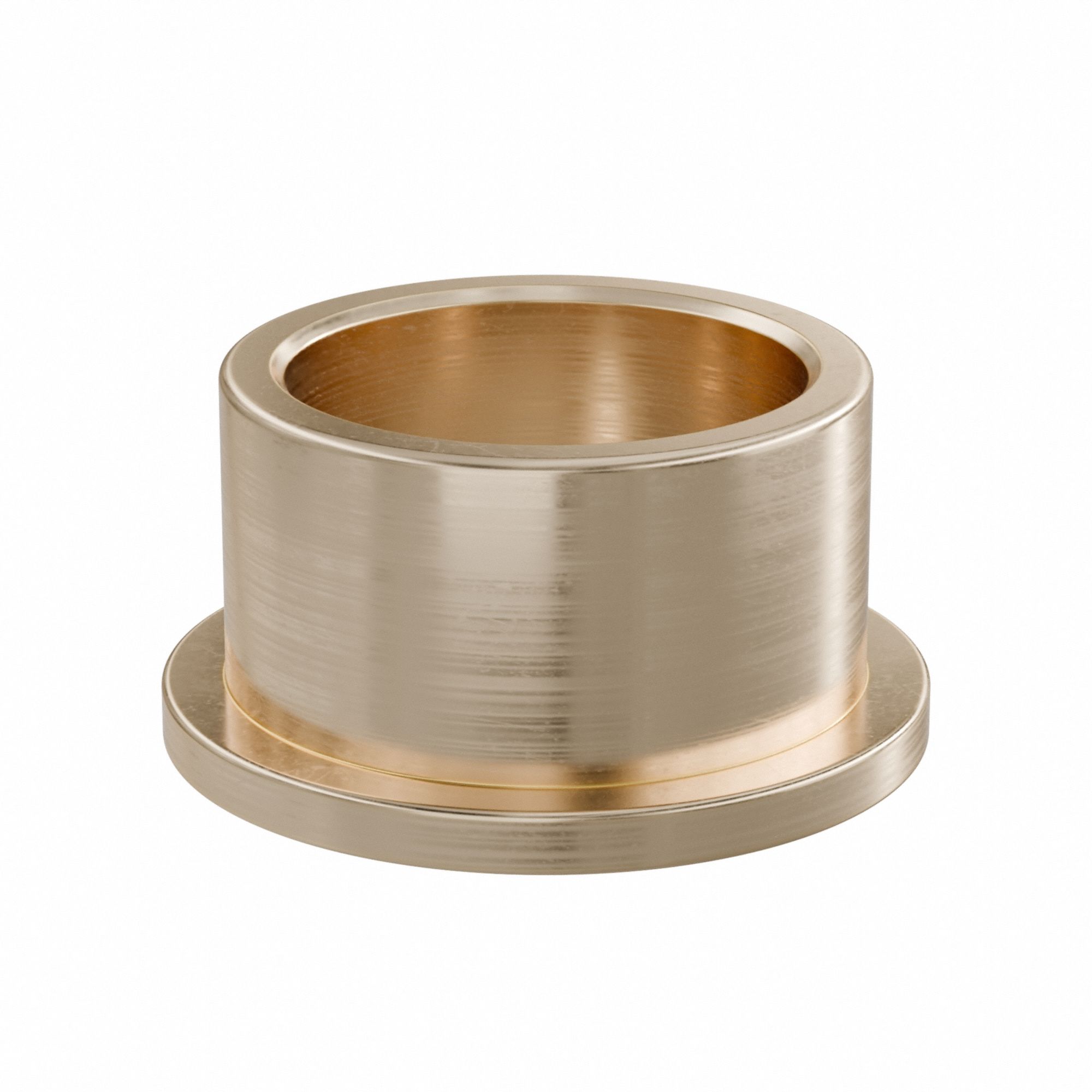 Flanged Sleeve Bearing: Bronze, SAE 841, 16 mm Bore, 20 mm OD, 12 mm Lg, -35°F to 300°F, 10 PK