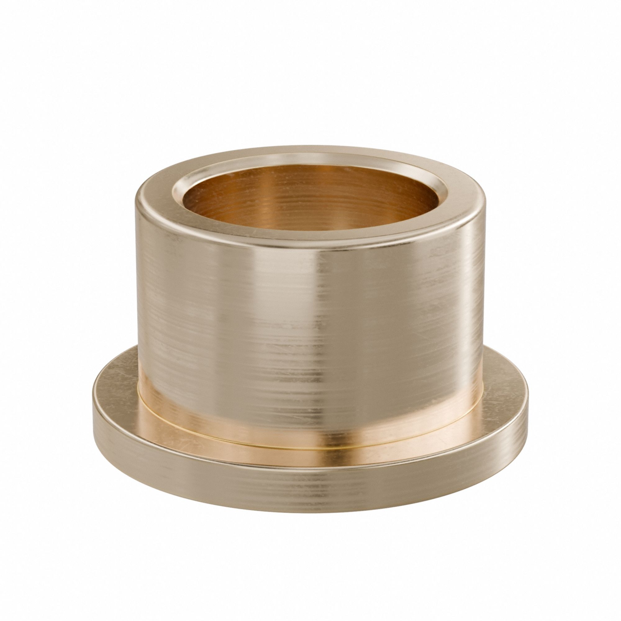 Flanged Sleeve Bearing: Bronze, SAE 841, 16 mm Bore, 22 mm OD, 16 mm Lg, -35°F to 300°F, 10 PK