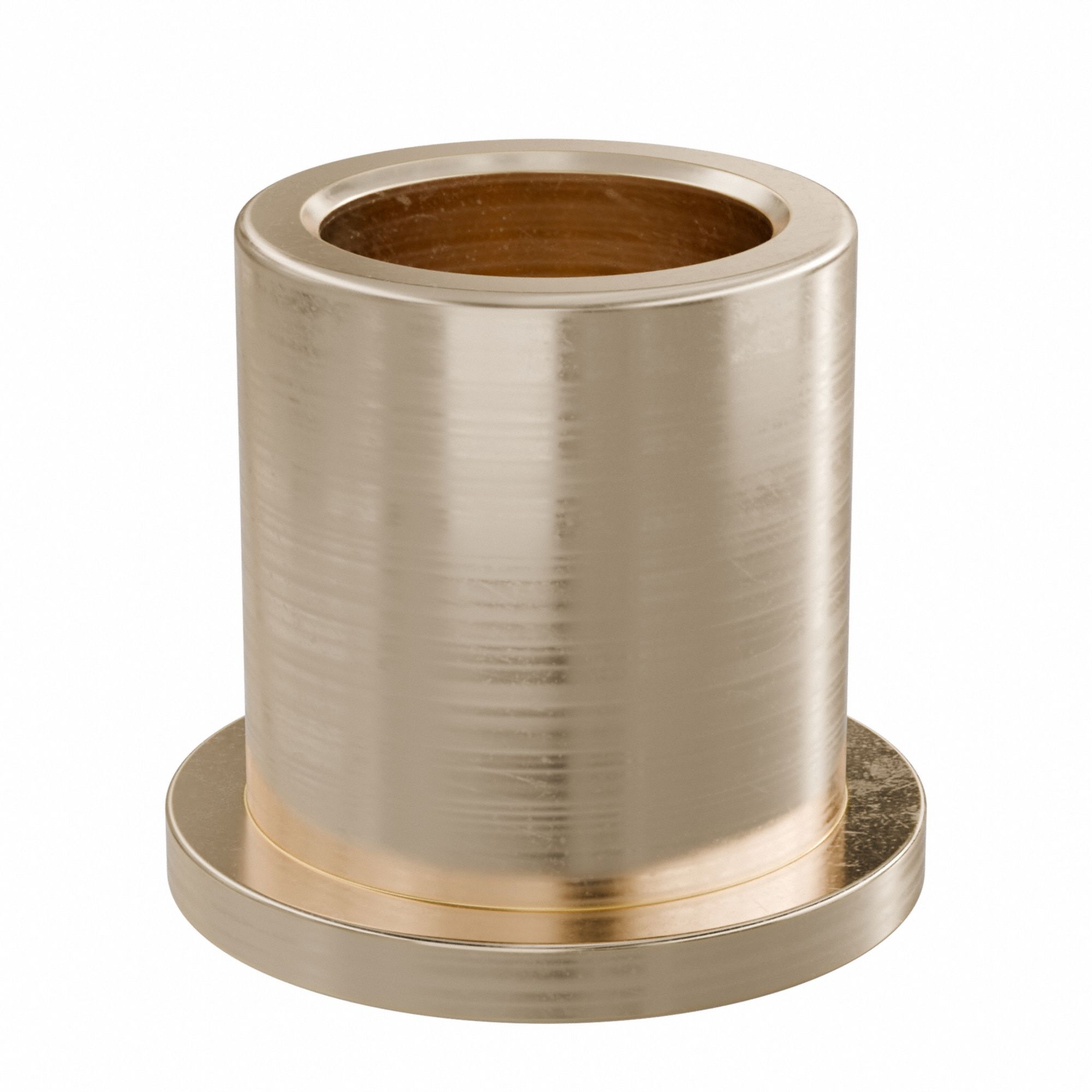 Flanged Sleeve Bearing: Bronze, SAE 841, 16 mm Bore, 22 mm OD, 25 mm Lg, -35°F to 300°F, 5 PK