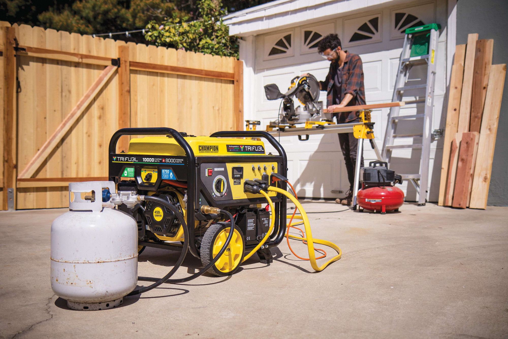 CHAMPION POWER EQUIPMENT Portable Generator: Gasoline/Liquid Propane ...