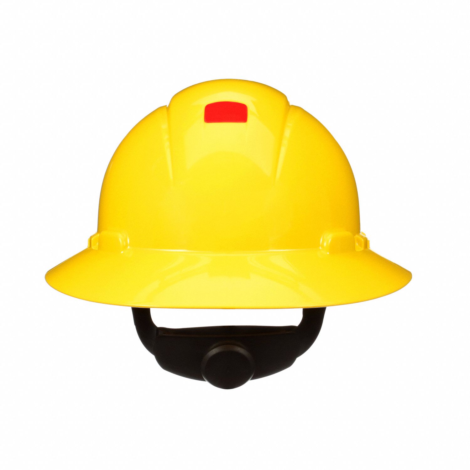 SecureFit(TM) Full Brim Hard Hat: Yellow, Ratchet (4-Point), Ratchet, Polyethylene, 3M, Ratchet