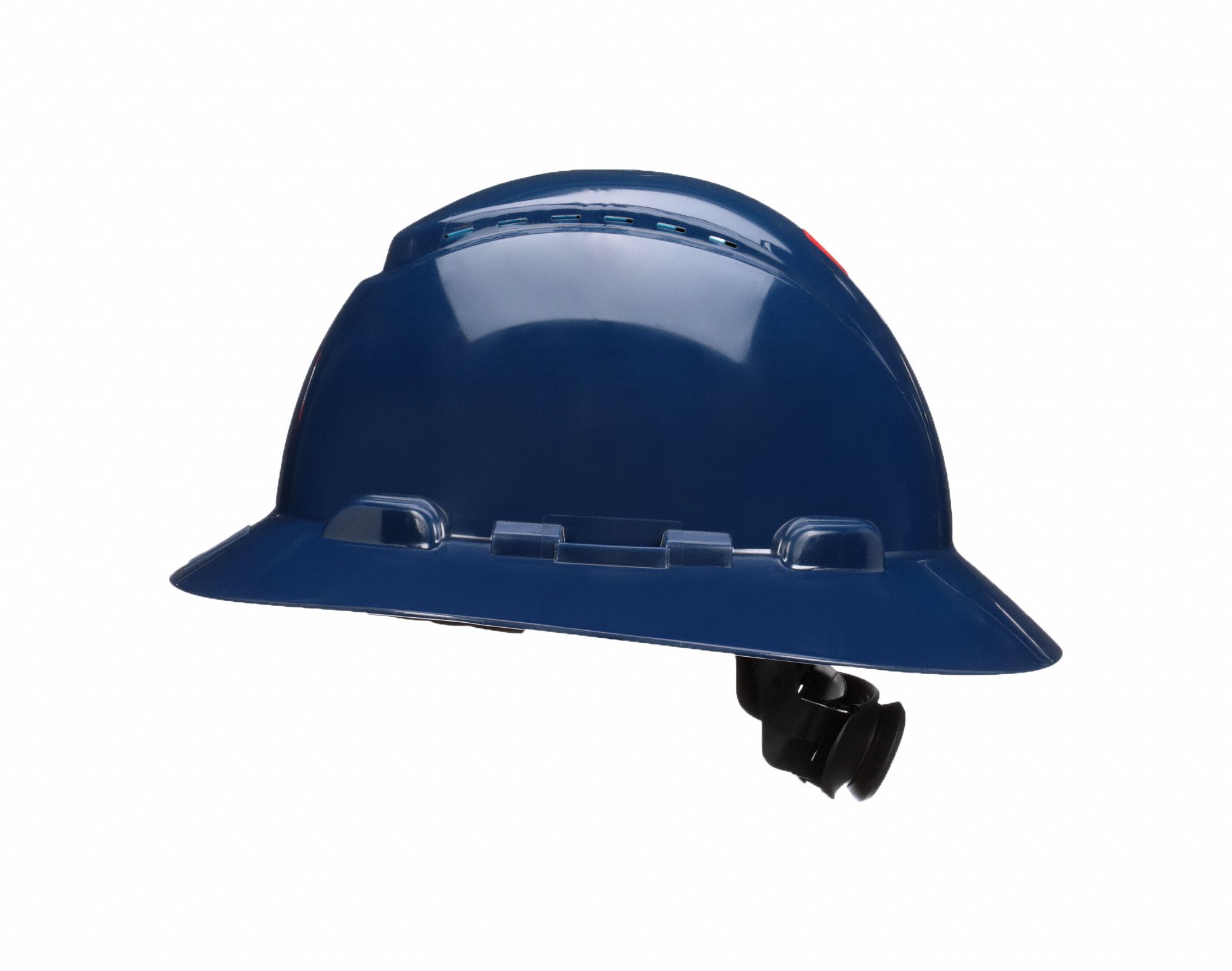 SecureFit(TM) Full Brim Hard Hat: Navy Blue, Ratchet (4-Point), Ratchet, Polyethylene, 3M