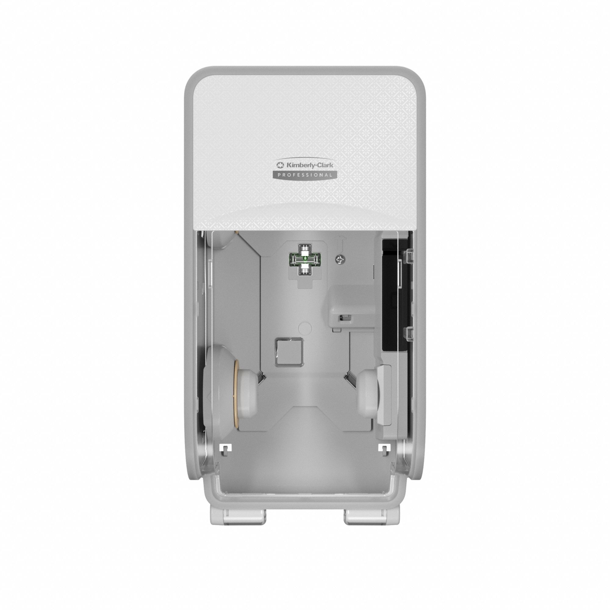 TOILET PAPER DISPENSER, HIGH CAPACITY, VERTICAL DOUBLE RL, PLASTIC, WHITE MOSAIC