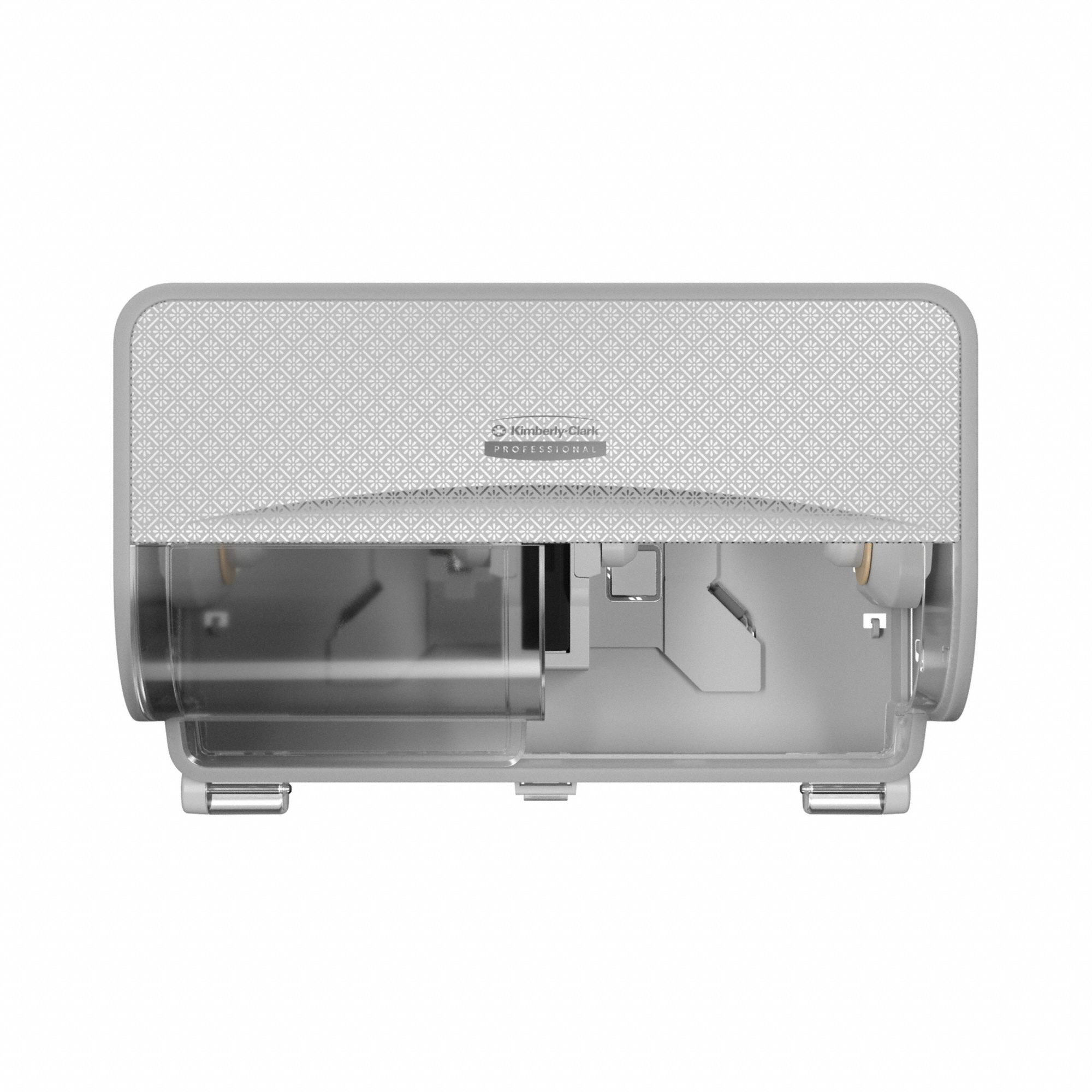 TOILET PAPER DISPENSER, HORIZONTAL DOUBLE ROLL, PLASTIC, SILVER MOSAIC