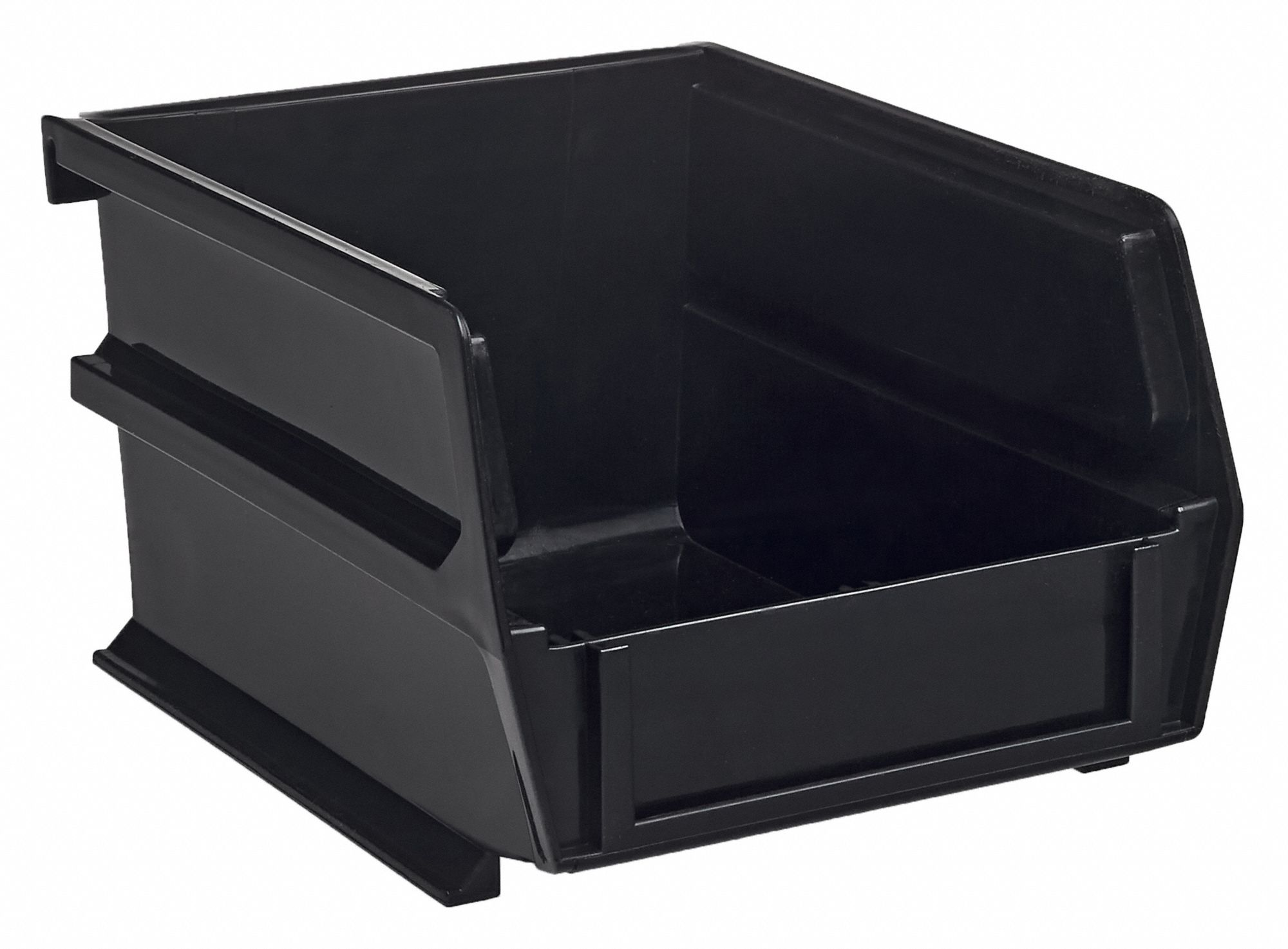 Stacking/Hanging/Interlocking Bins: 4 1/8 in x 5 3/8 in x 3 in, Black, 24 PK
