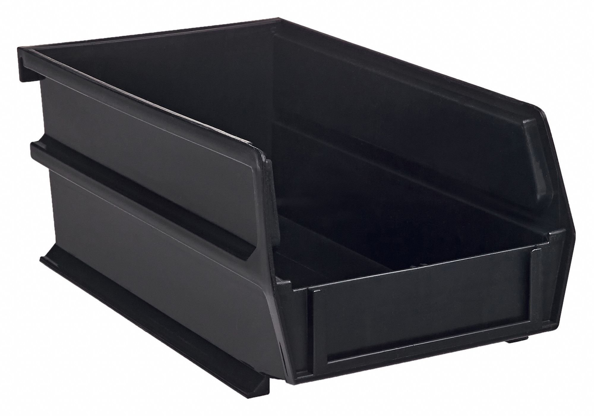 Stacking/Hanging/Interlocking Bins: 4 1/8 in x 7 3/8 in x 3 in, Black, 24 PK