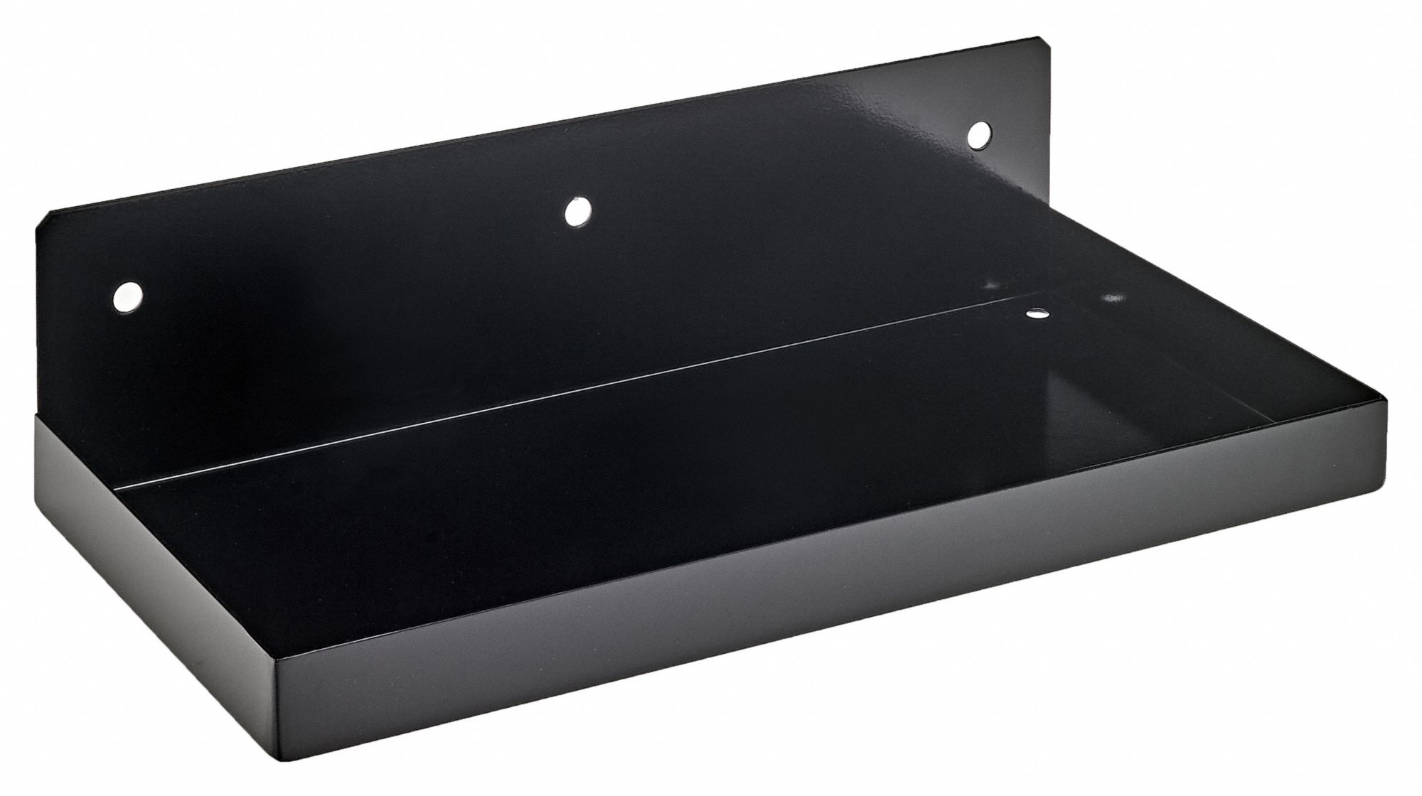 Pegboard Shelf, 12 lb, 6" D, 3"H, 12"W, Black