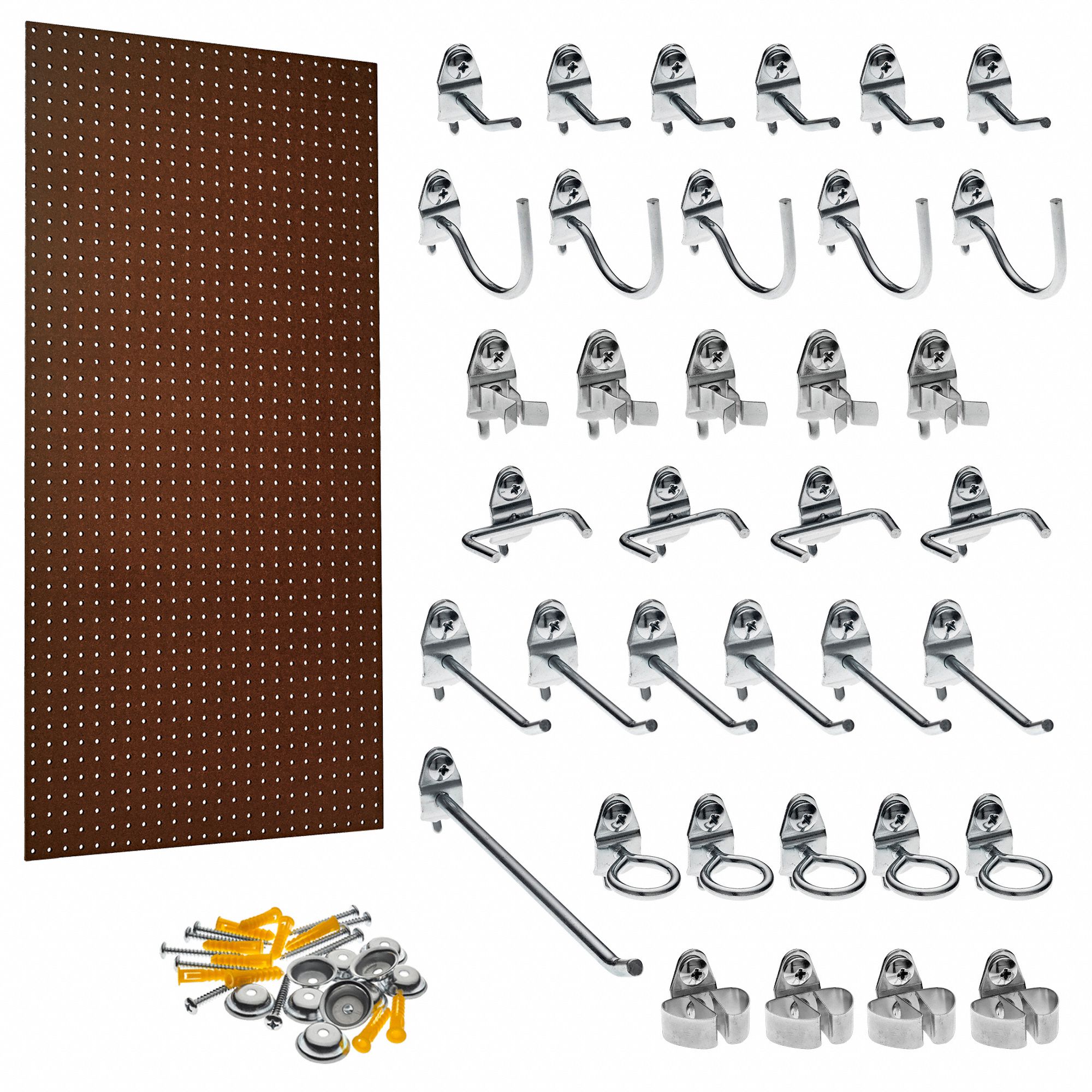 TRITON PRODUCTS Wall Ready Brown Pegboards Kit 788WC5PEG36BRW