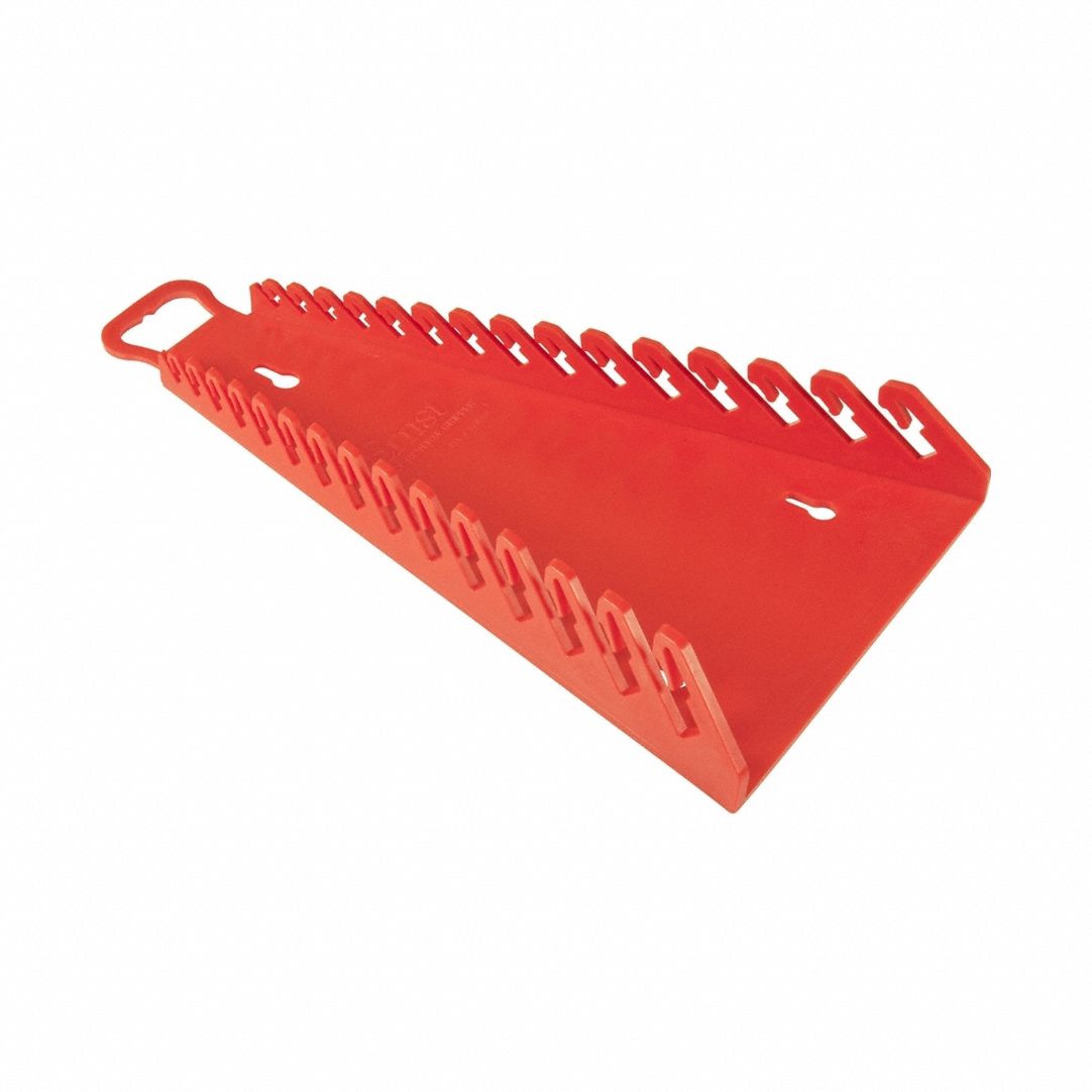Hand-Held or Pegboard Wrench Gripper: Red, 7 1/2 in Overall Wd, Plastic