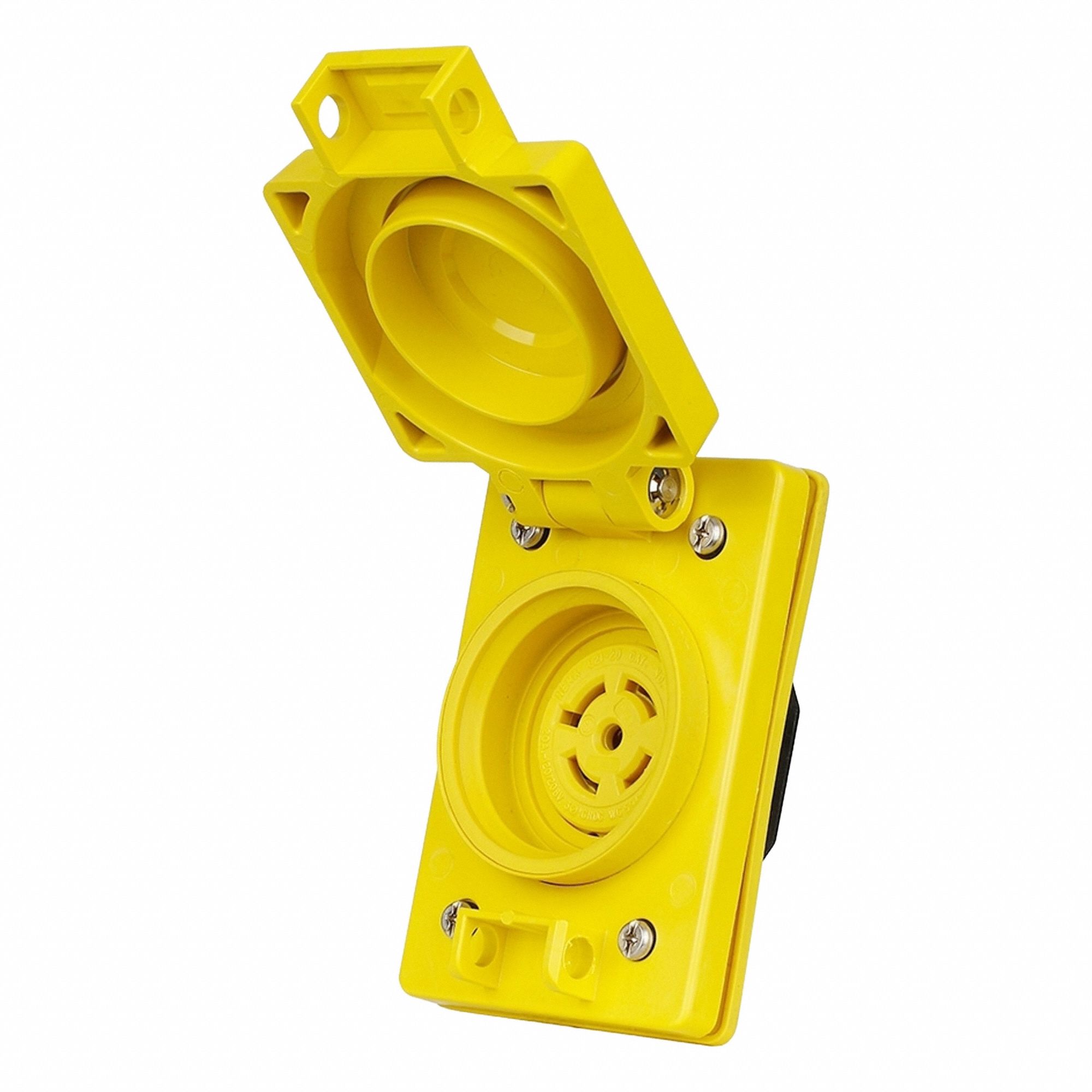 Flush Mounting Locking Receptacle: 20 A, 120/208V AC, L21-20R