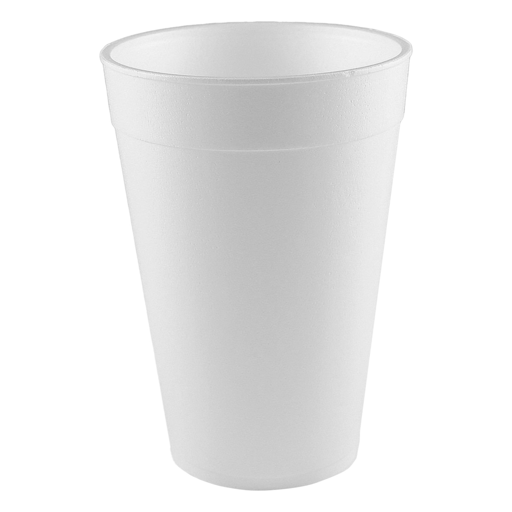 Disposable Cup: 32 oz Capacity, White, Plastic, Unwrapped, Patternless, 500 PK
