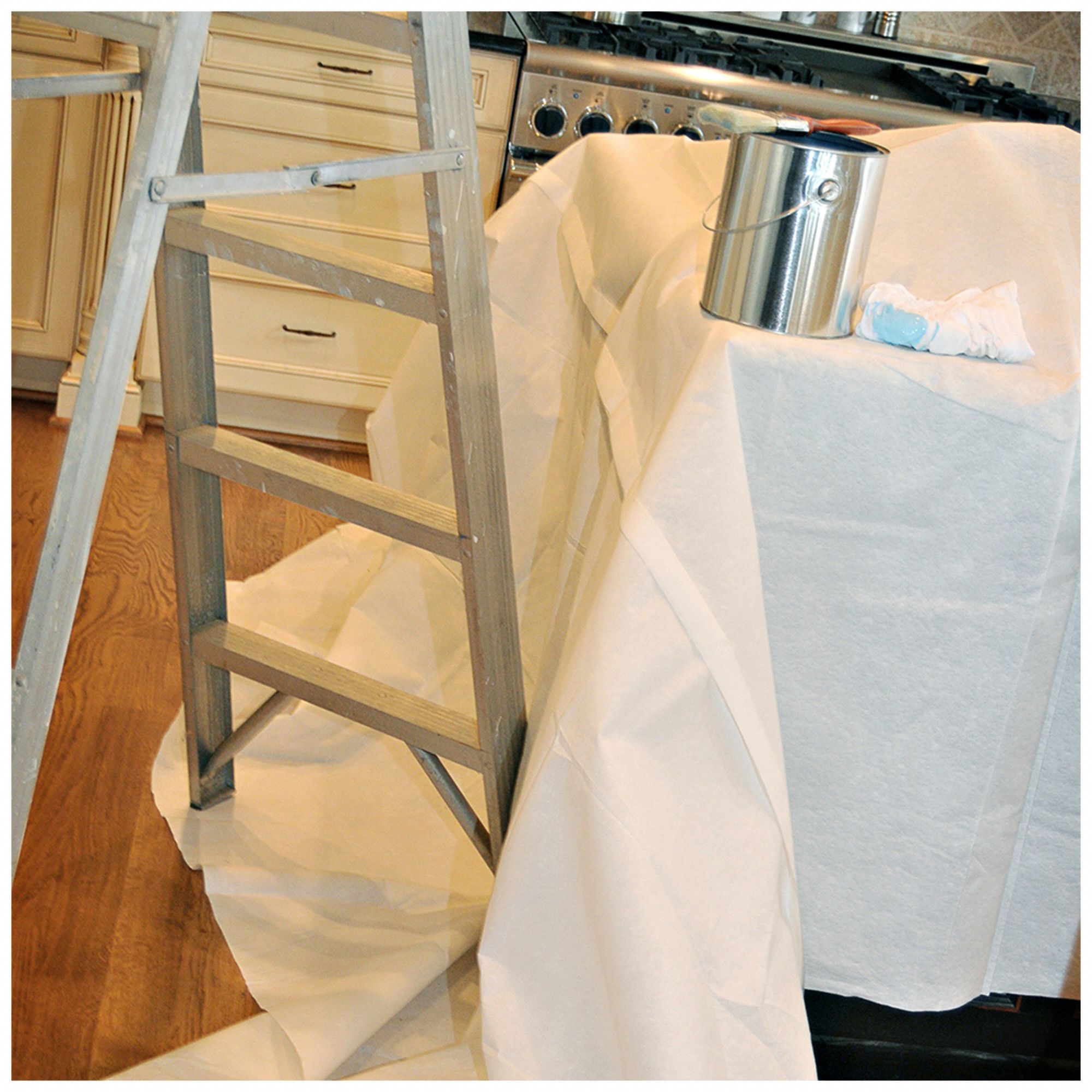 TRIMACO Double Guard Drop Cloth Extra Heavy Duty, Paper/Plastic, 47 mil Thick, 4 ft Wd, 10 ft