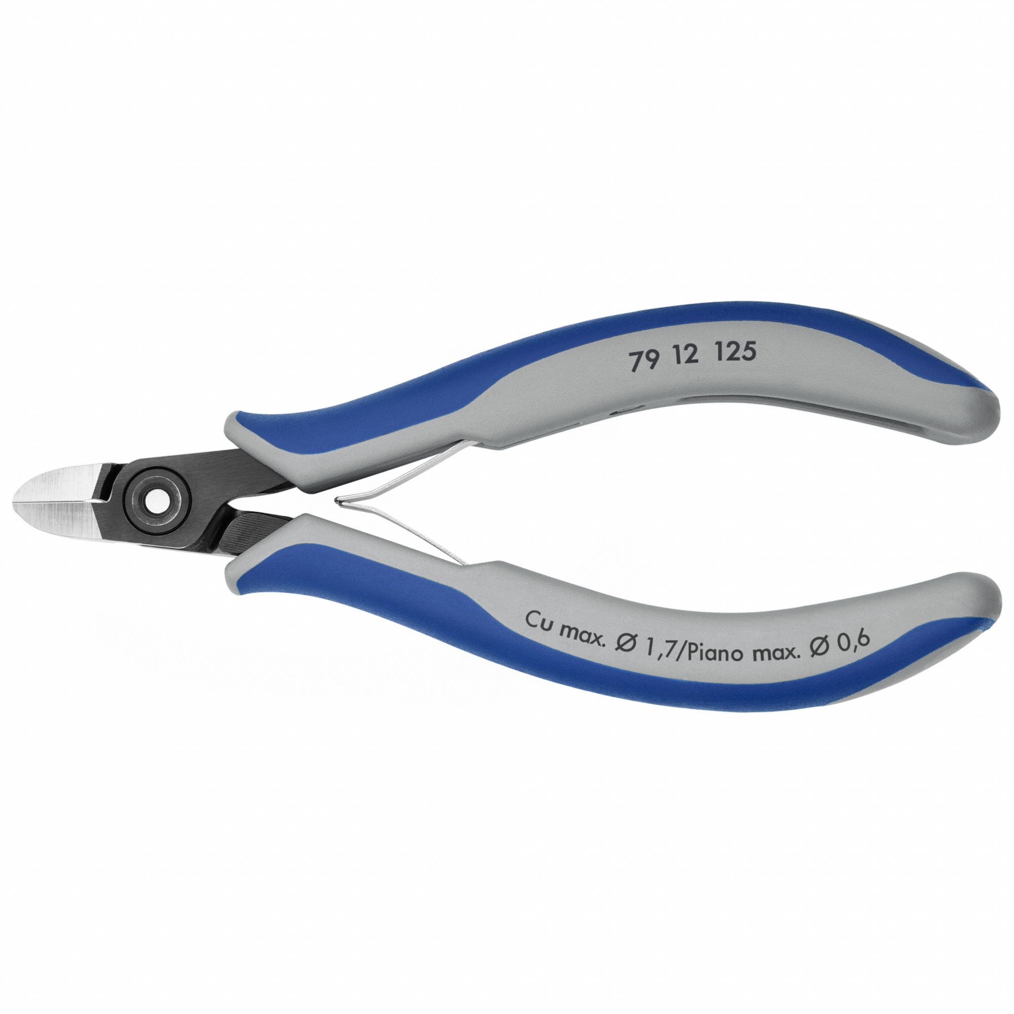 Diagonal Cutting Plier: ESD-Safe, Std, Oval, 5 in Overall Lg, 3/8 in Jaw Lg, 1/2 in Jaw Wd