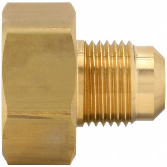 Brass Flare Fittings: For 1/2 in Tube OD, 1/2 in Pipe Size, Flared x FNPT,  1 3/8 in Overall Lg