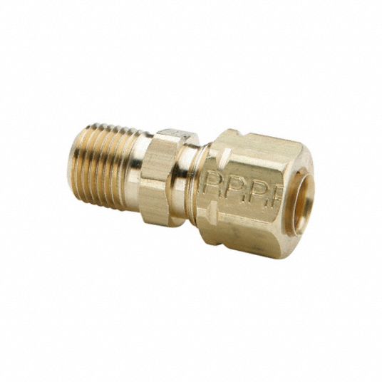 Brass, Compression x MNPT, Brass Compression Fitting - 791AT5|68CA-3-1 ...