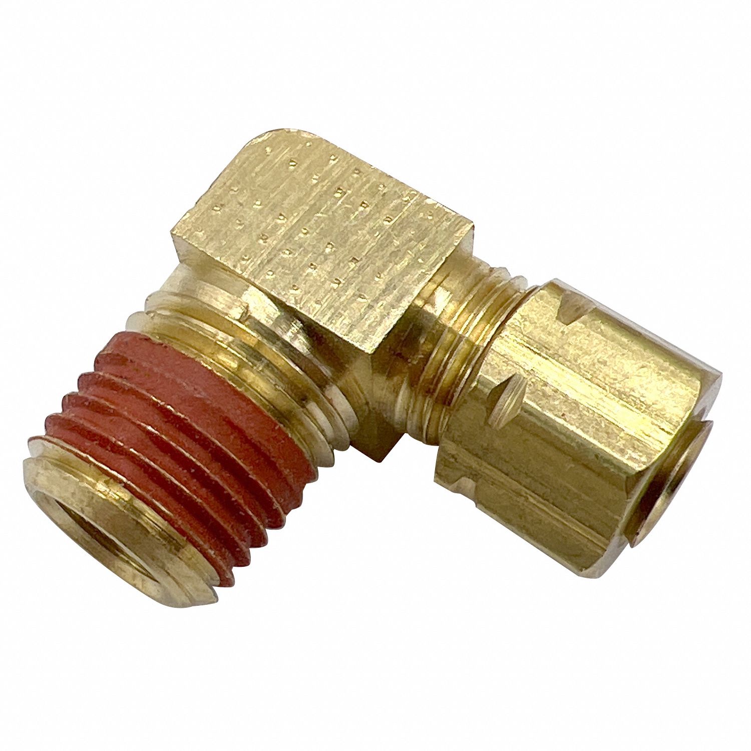 Compression Fitting Adapter: 1/8 in OD x 1/8 in Pipe Fitting Size, Compression x MNPT, Brass