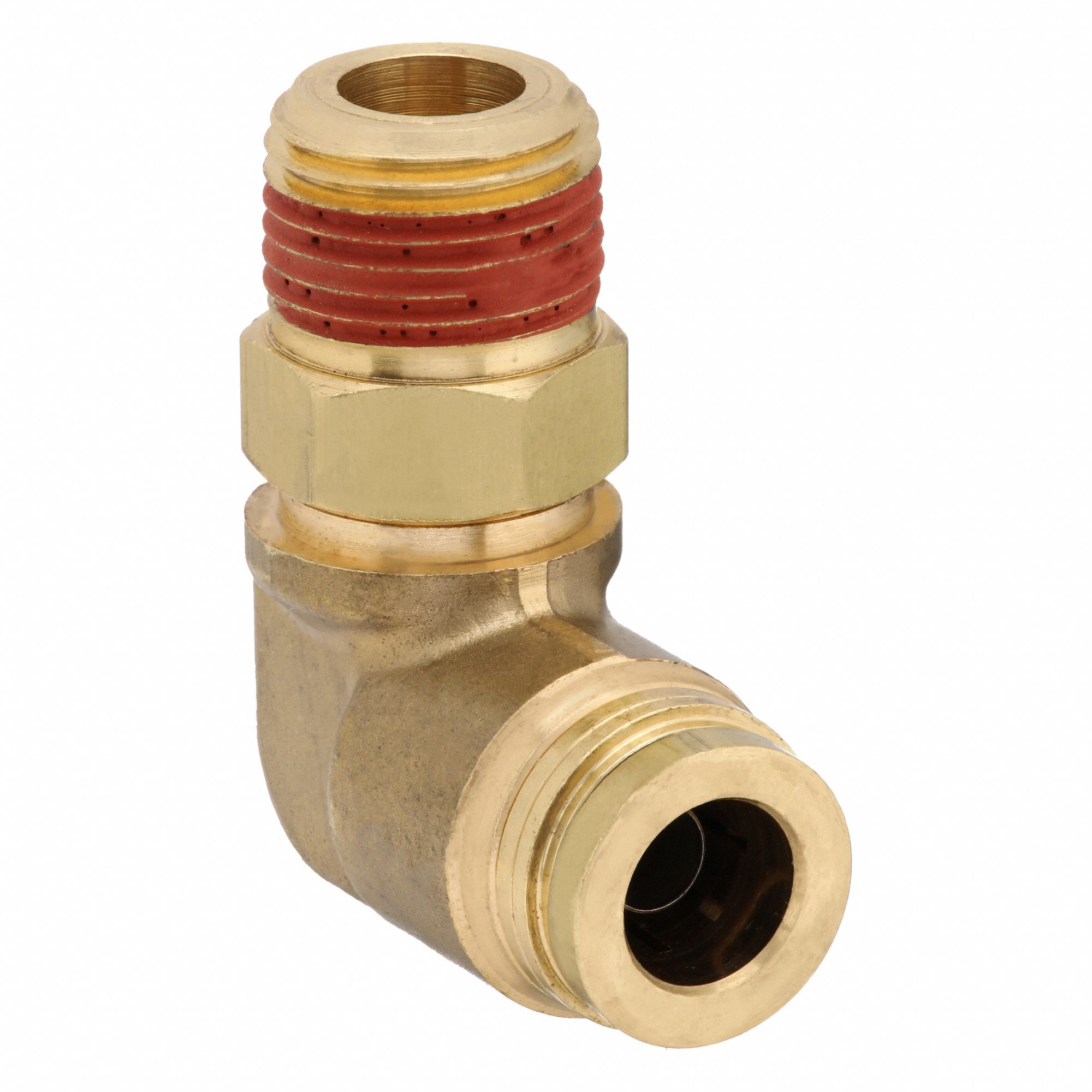 Push-Fit Elbow Fitting: 1/2 in OD x 1/2 in Pipe Fitting Size, Push-to-Connect x MNPT, Brass, Adapter
