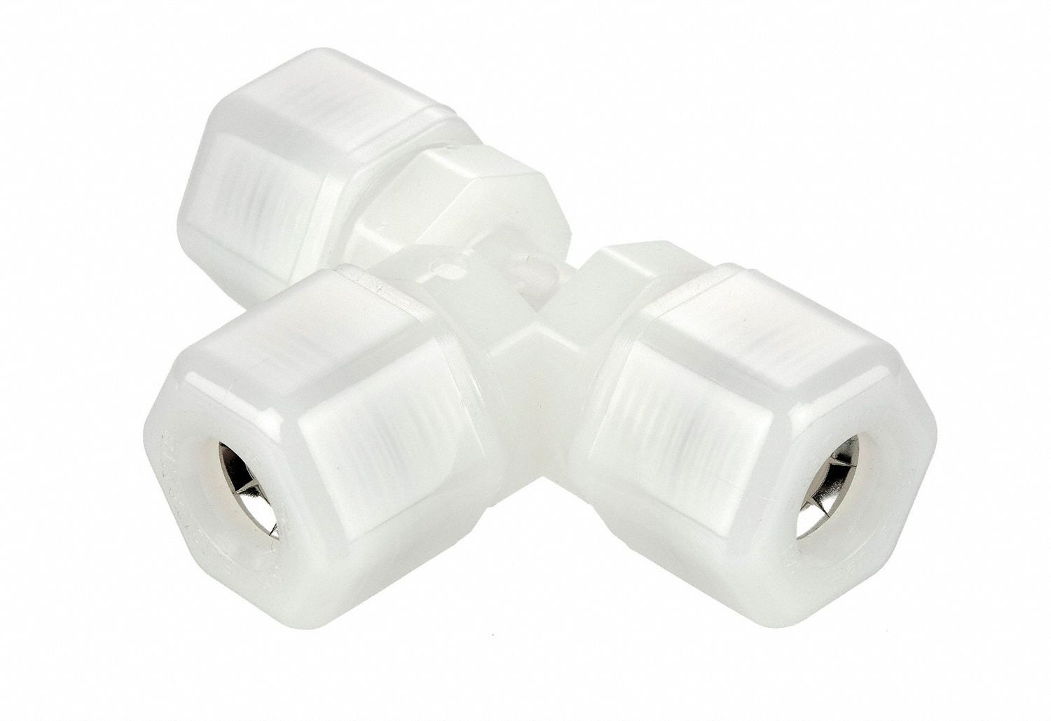 PARKER Plastic Compression Fitting Nylon, For 5/8 in x 5/8 in x 5/8 in Tube OD, Fast & Tite