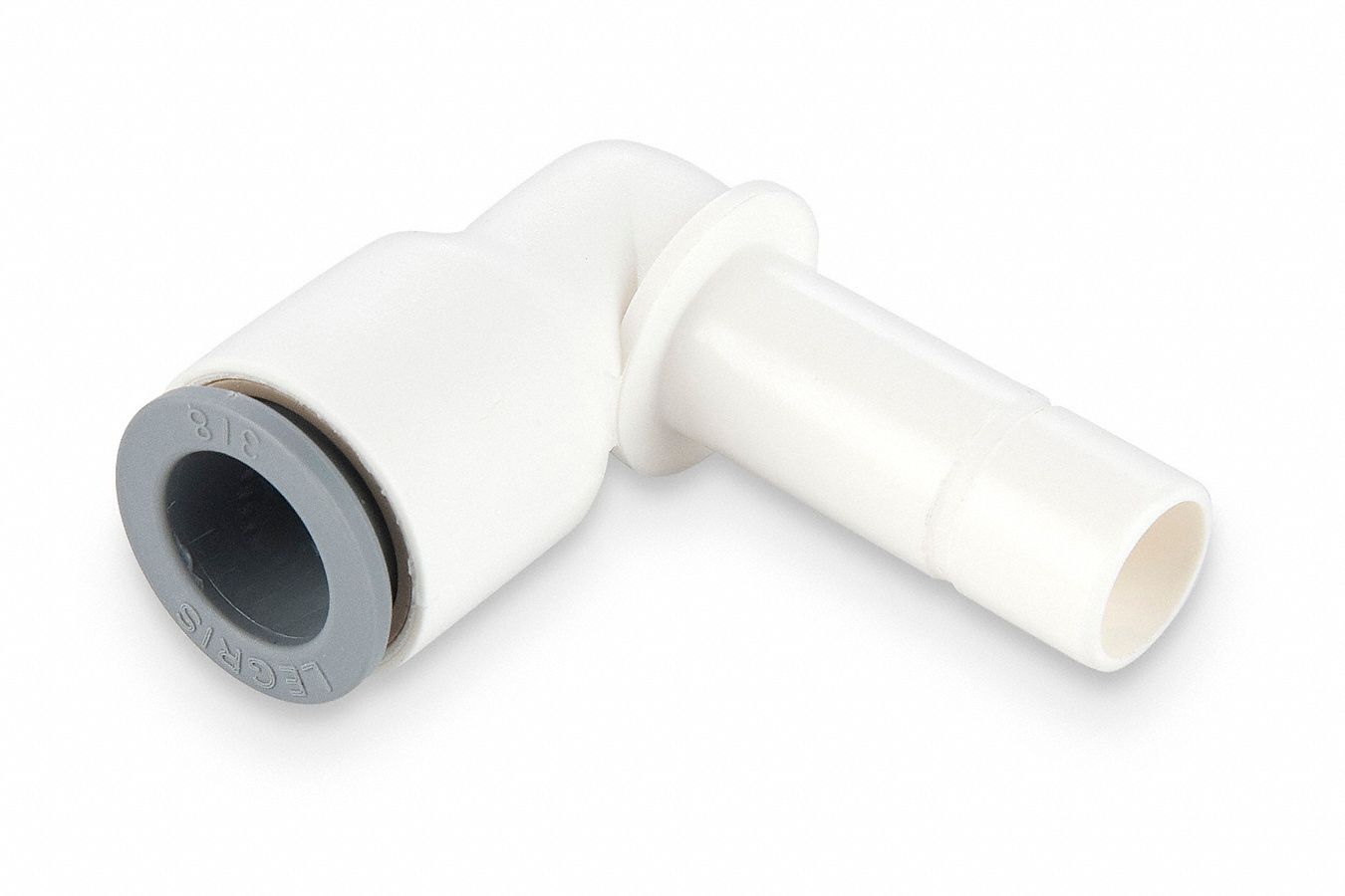 Push-Fit Elbow Fitting: 90° Elbow, 6 mm OD 6 mm OD Size, Push-to-Connect x Tube Stem, Polymer