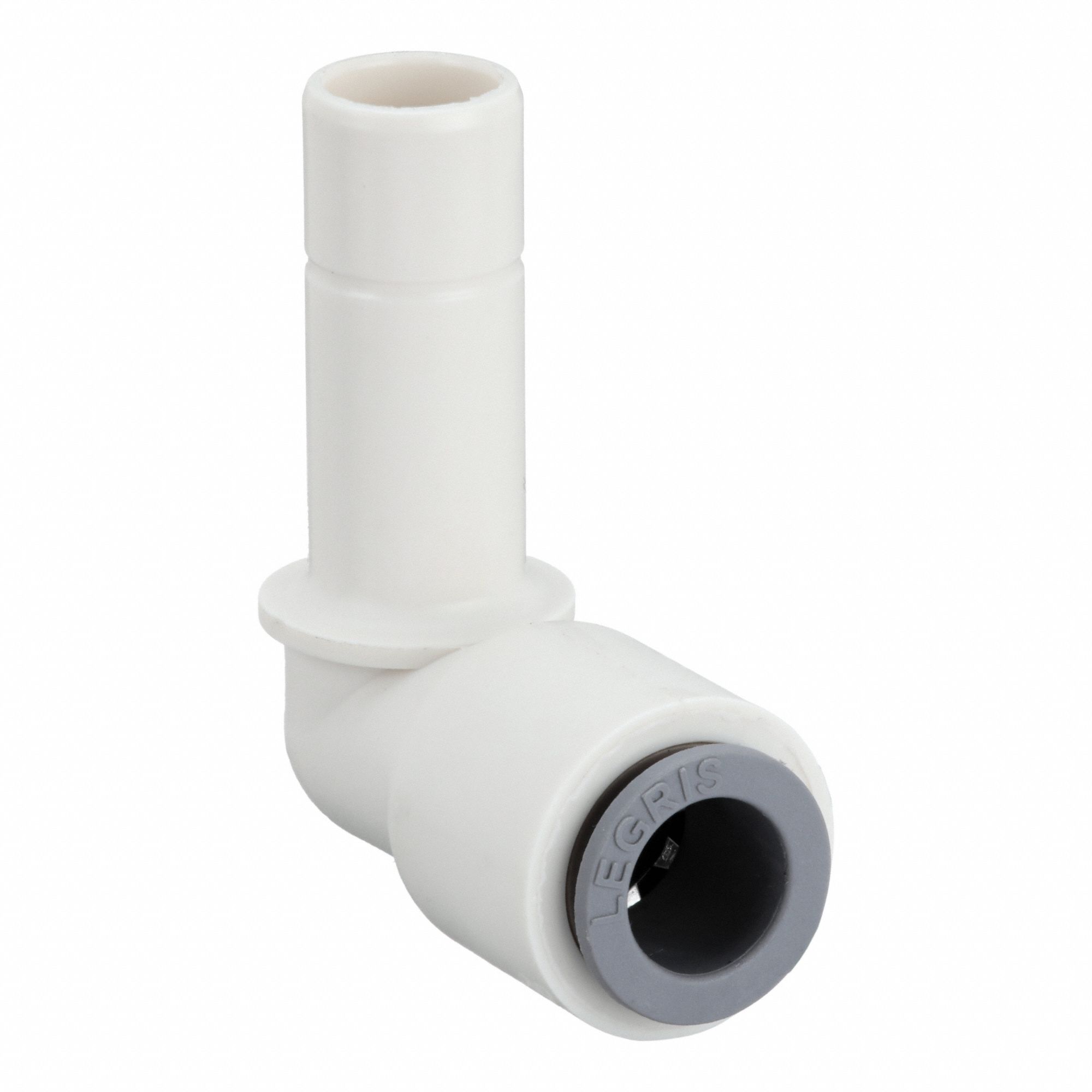 Push-Fit Elbow Fitting: 90° Elbow, 6 mm OD 4 mm OD Size, Push-to-Connect x Tube Stem, Polymer