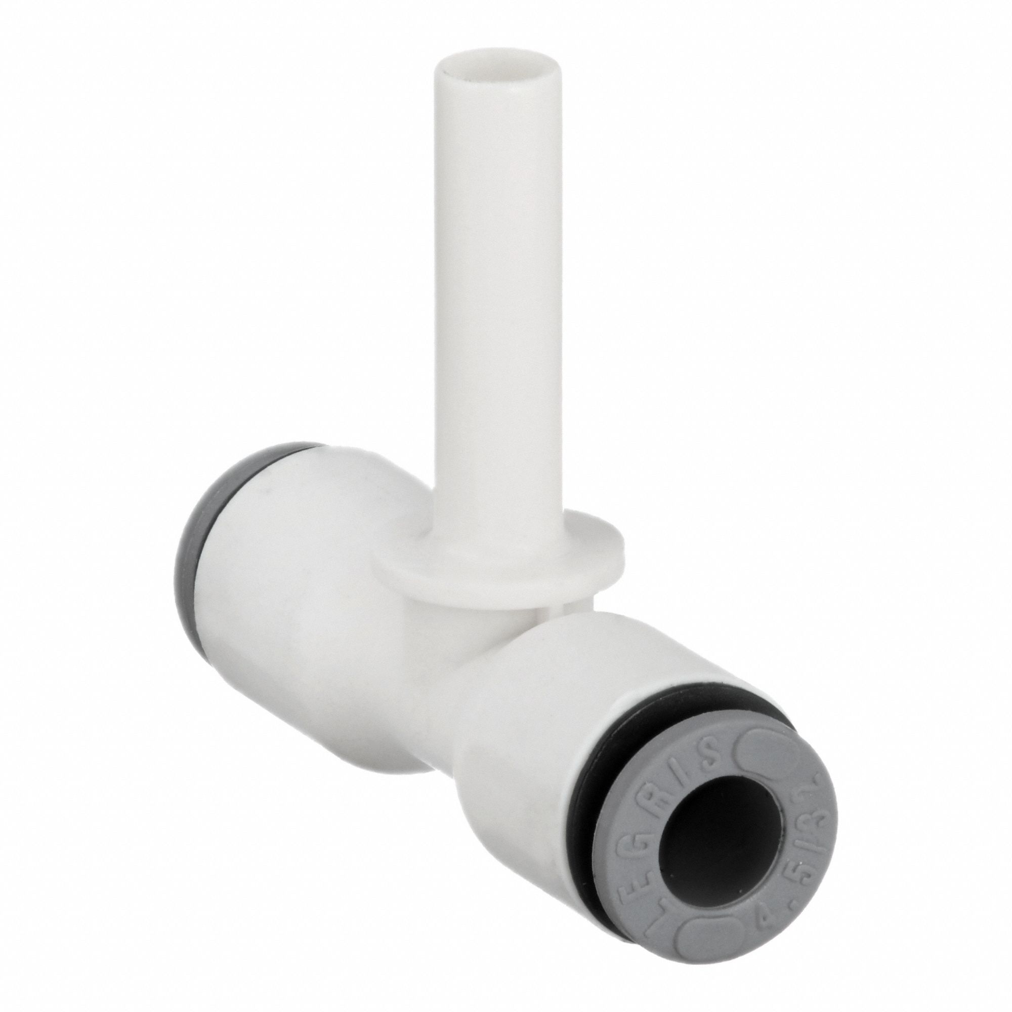 Push-Fit Tee Fitting: Tee, 4 mm OD x 4 mm OD Size, Nylon