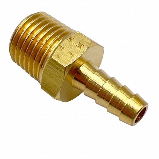 Brass, BSPT x Barbed, Metric Brass Pipe Fitting - 791DE5