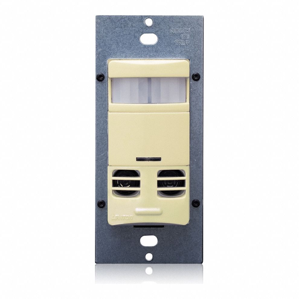 Occupancy Sensor: Occupancy/Photocell/Vacancy, Fluorescent/Incandescent, Hard Wired, Ivory