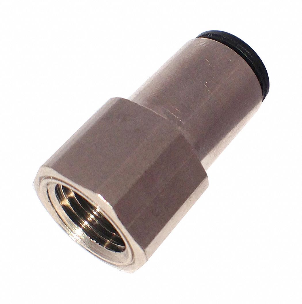 LEGRIS Metric PushtoConnect Fitting Nickel Plated Brass, PushtoConnect x BSPP, For 14 mm