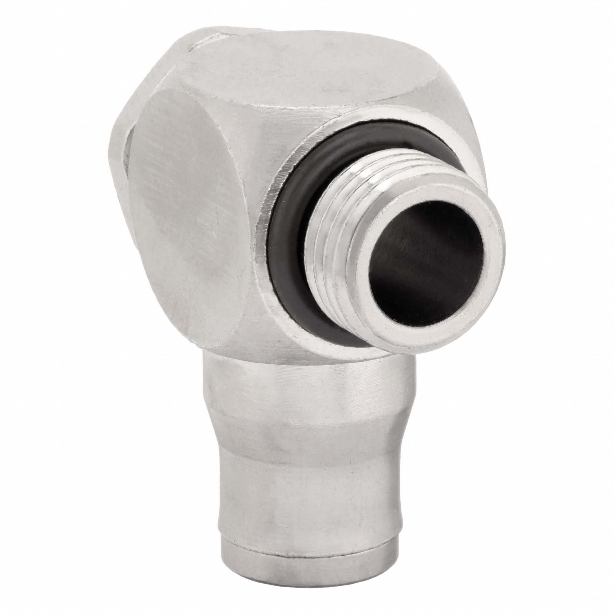Push-Fit Adapter Fitting: 1/4 mm Pipe x 6 mm OD Size, BSPP x Push-to-Connect, Brass, Silver