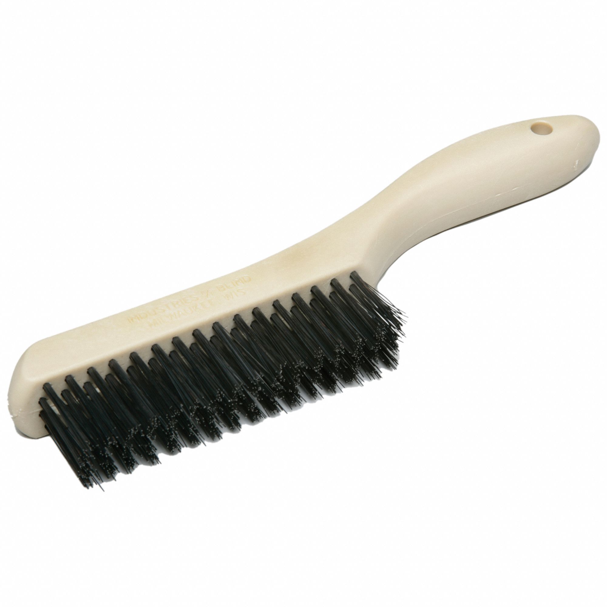 ABILITY ONE Scratch Brush: Curved Handle, Carbon Steel, Wood, 4 3/4 in ...