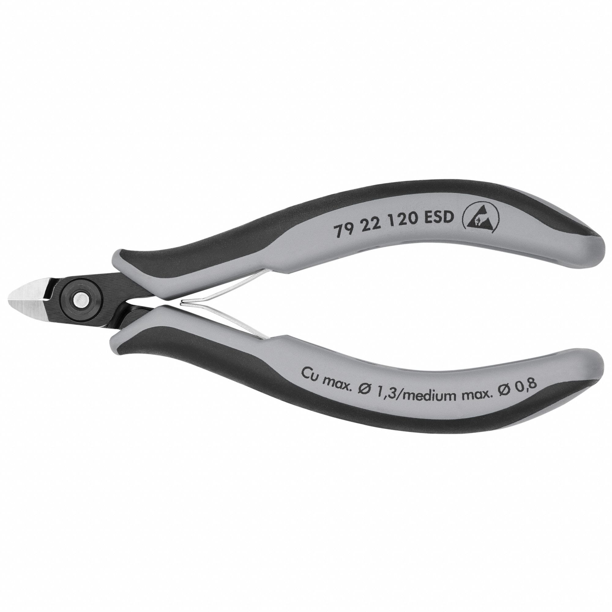 79 SERIES PRECISION DIAGONAL CUTTING PLIERS, CHROME STEEL, DELUXE CUSHIONED MULTICOLOUR HANDLE, SPRING RETURN, 4¾ IN L