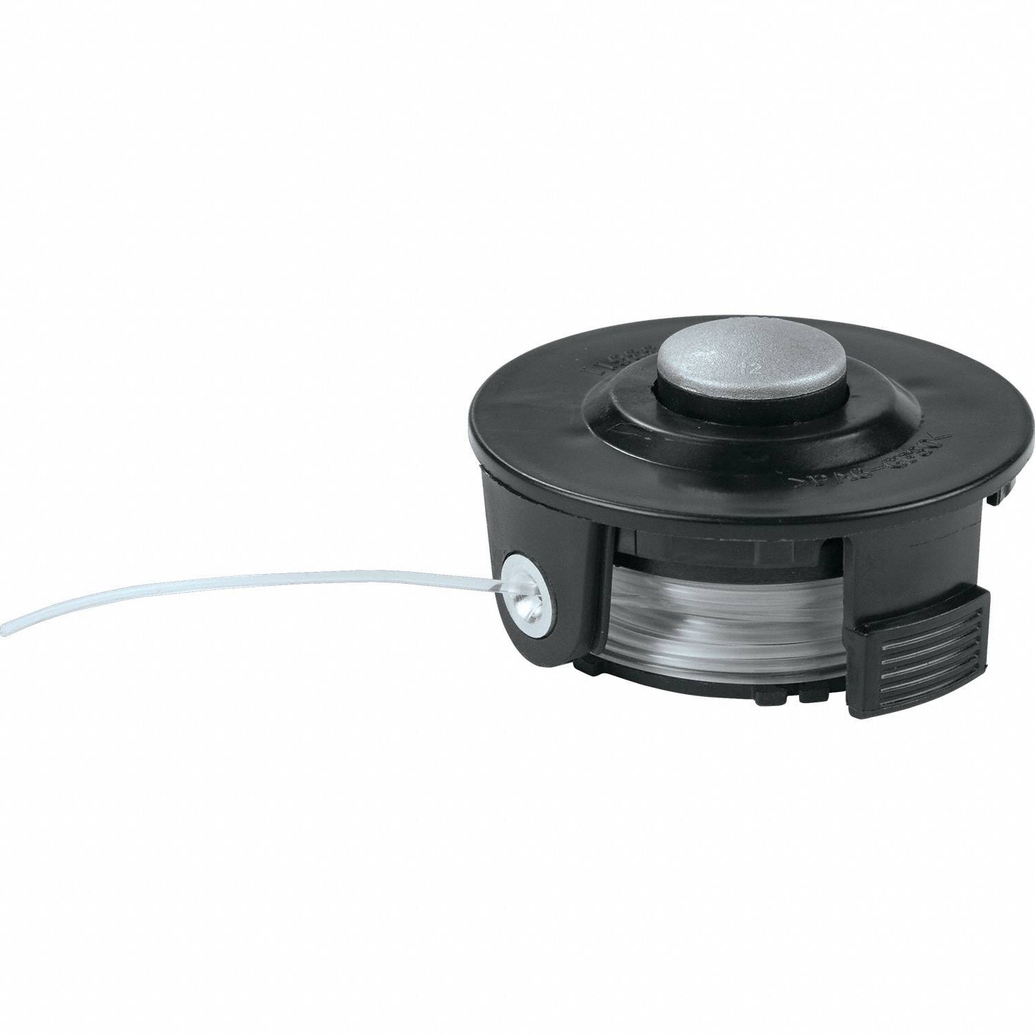 MAKITA String Trimmer Head: Metal/Plastic, 3 in Dia, Round, Black (MPN 195858-1). Key specifications — Brand: MAKITA; Compatible Manufacturer Number: XRU02Z; Compatible Product Type: Cordless String Trimmers; Material: Metal.